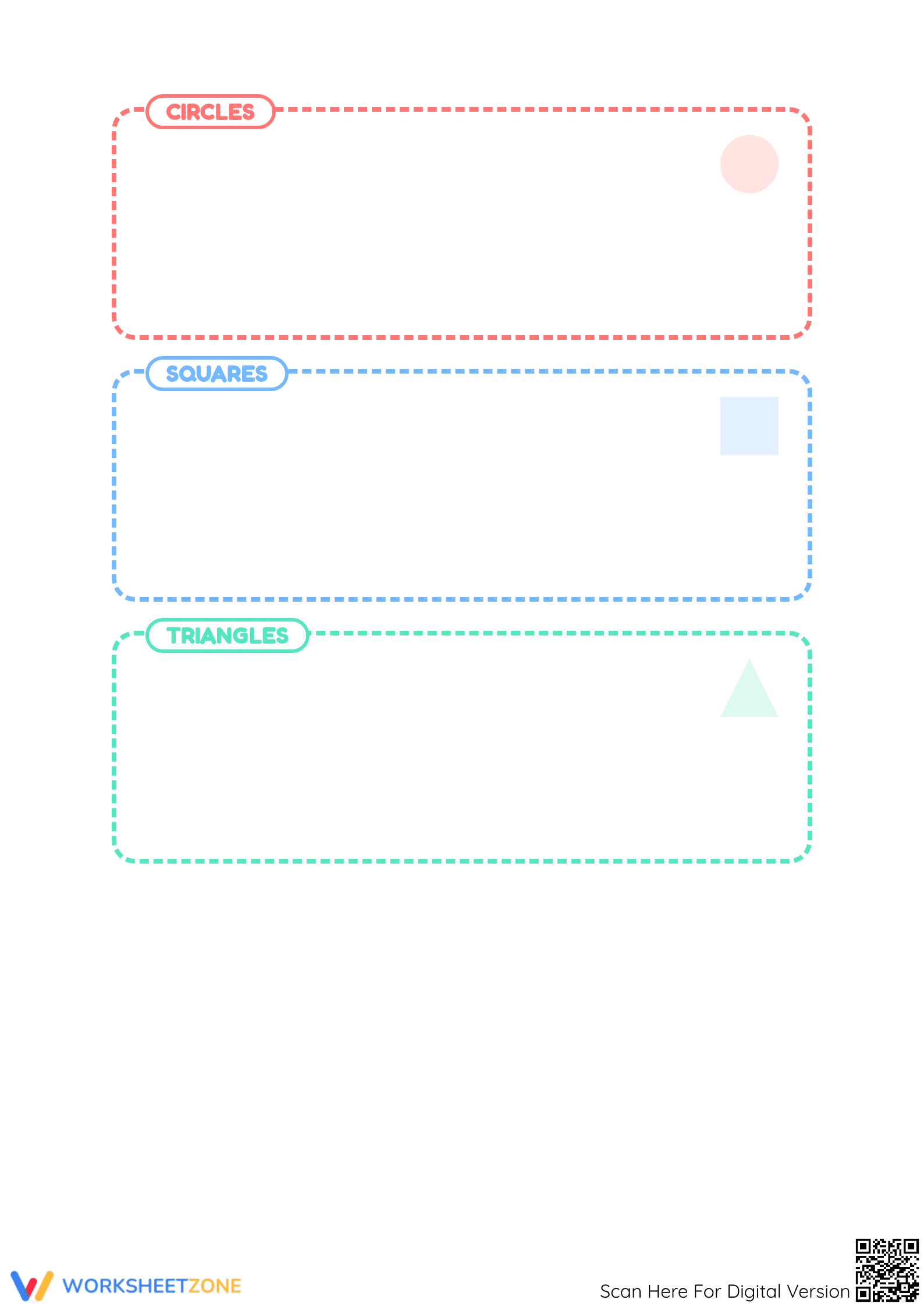 Printable Sorting Shapes Worksheet | Grade K-2 Geometry - Page 2