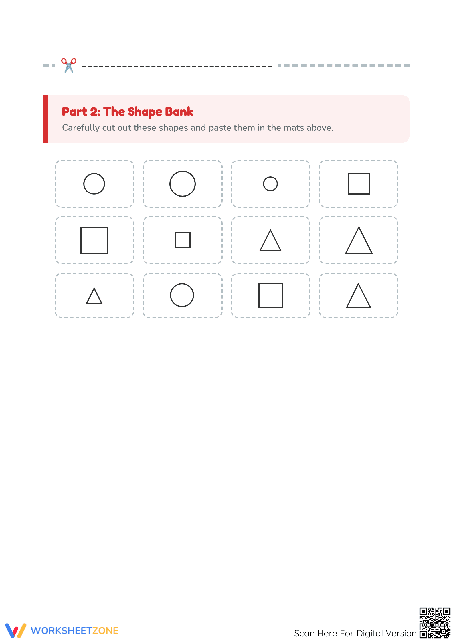 Printable Sorting Shapes Worksheet | Grade K-2 Geometry - Page 3