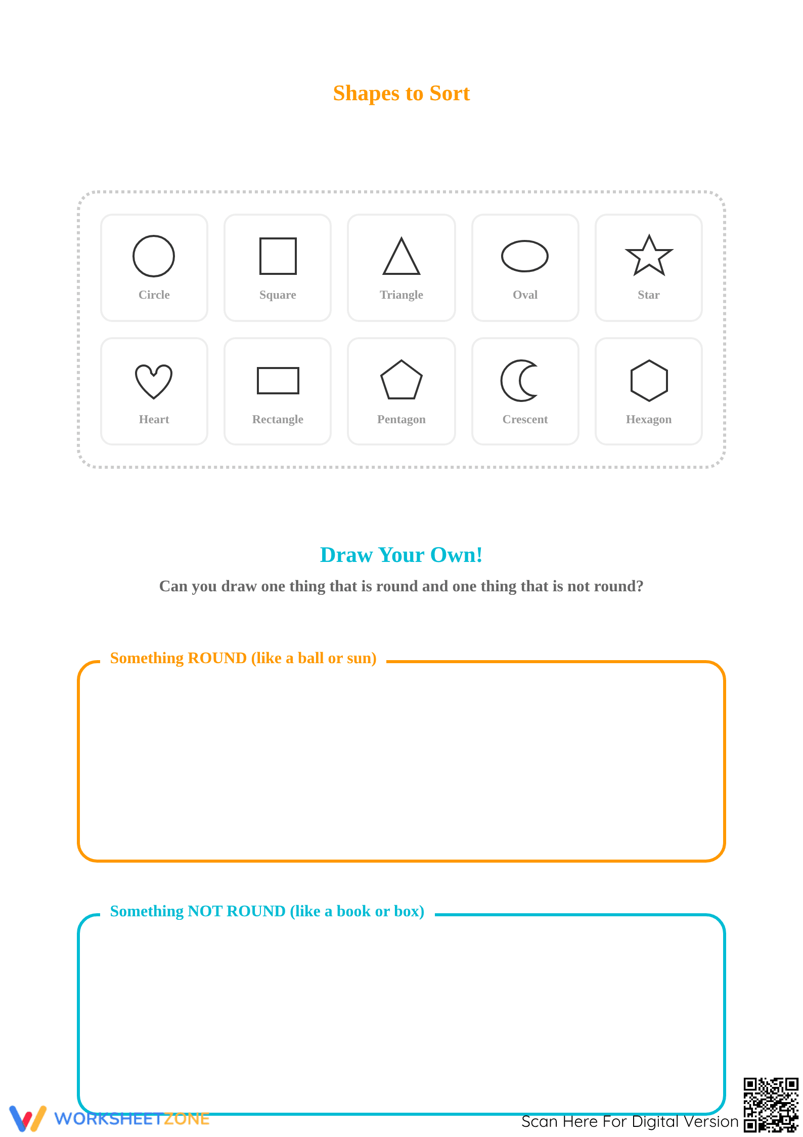 Sorting Round and Not Round Shapes | Kindergarten Ready - Page 2