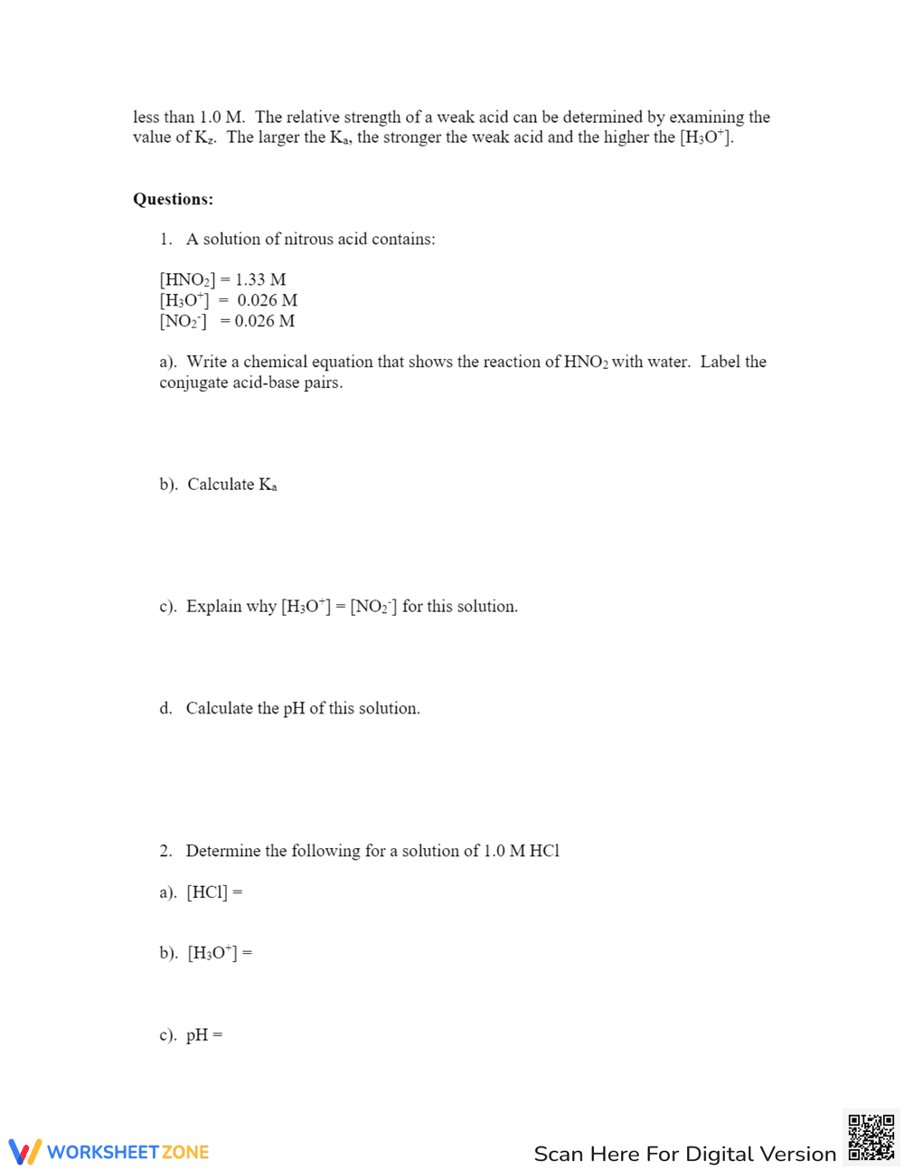 Differentiating Strong and Weak Acids/Bases: Chemistry Practice - Page 2