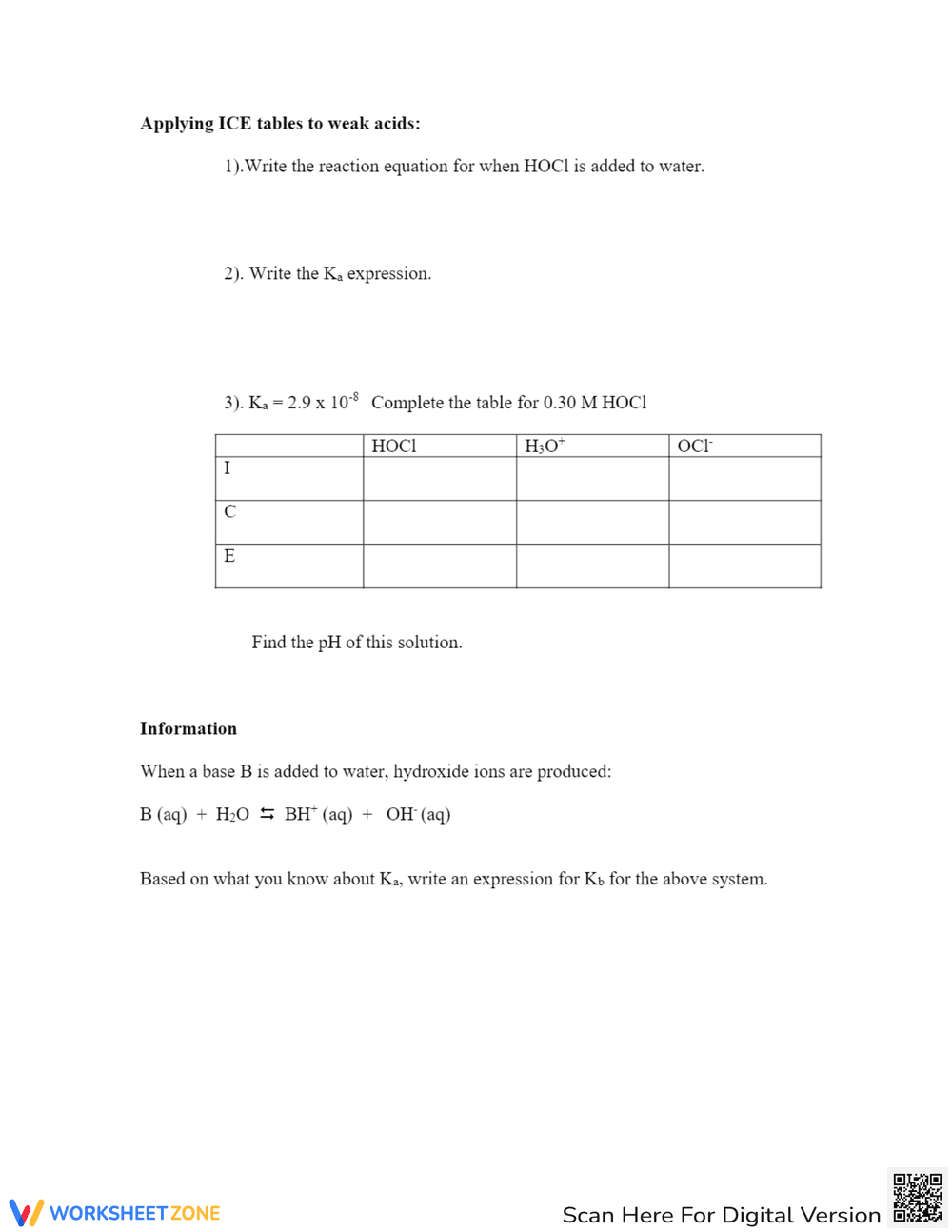 Differentiating Strong and Weak Acids/Bases: Chemistry Practice - Page 3