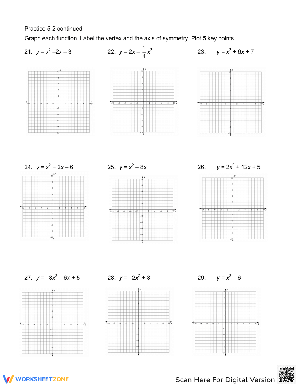 Quadratic Transformations Practice - Page 3