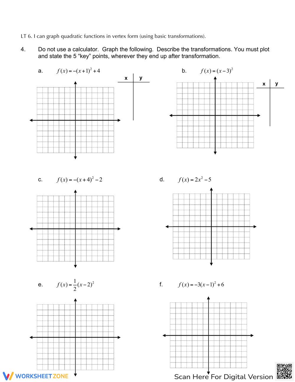 Identifying Quadratic Functions Practice - Page 2