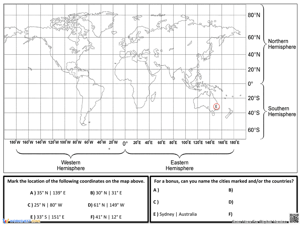 Latitude And Longitude Map Skills Activity Pack - Page 2