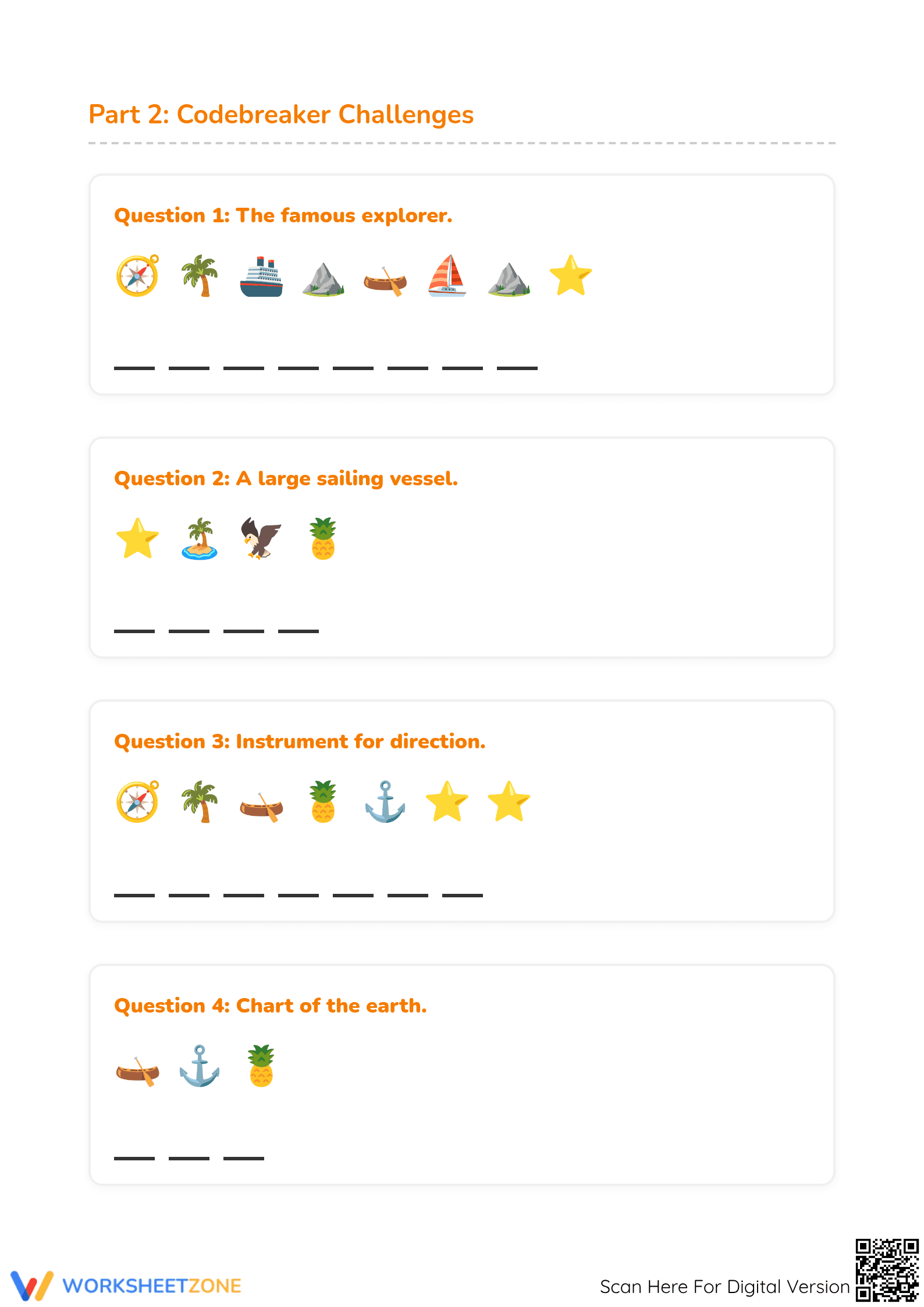 Columbus Day Codebreakers Worksheet - Page 2