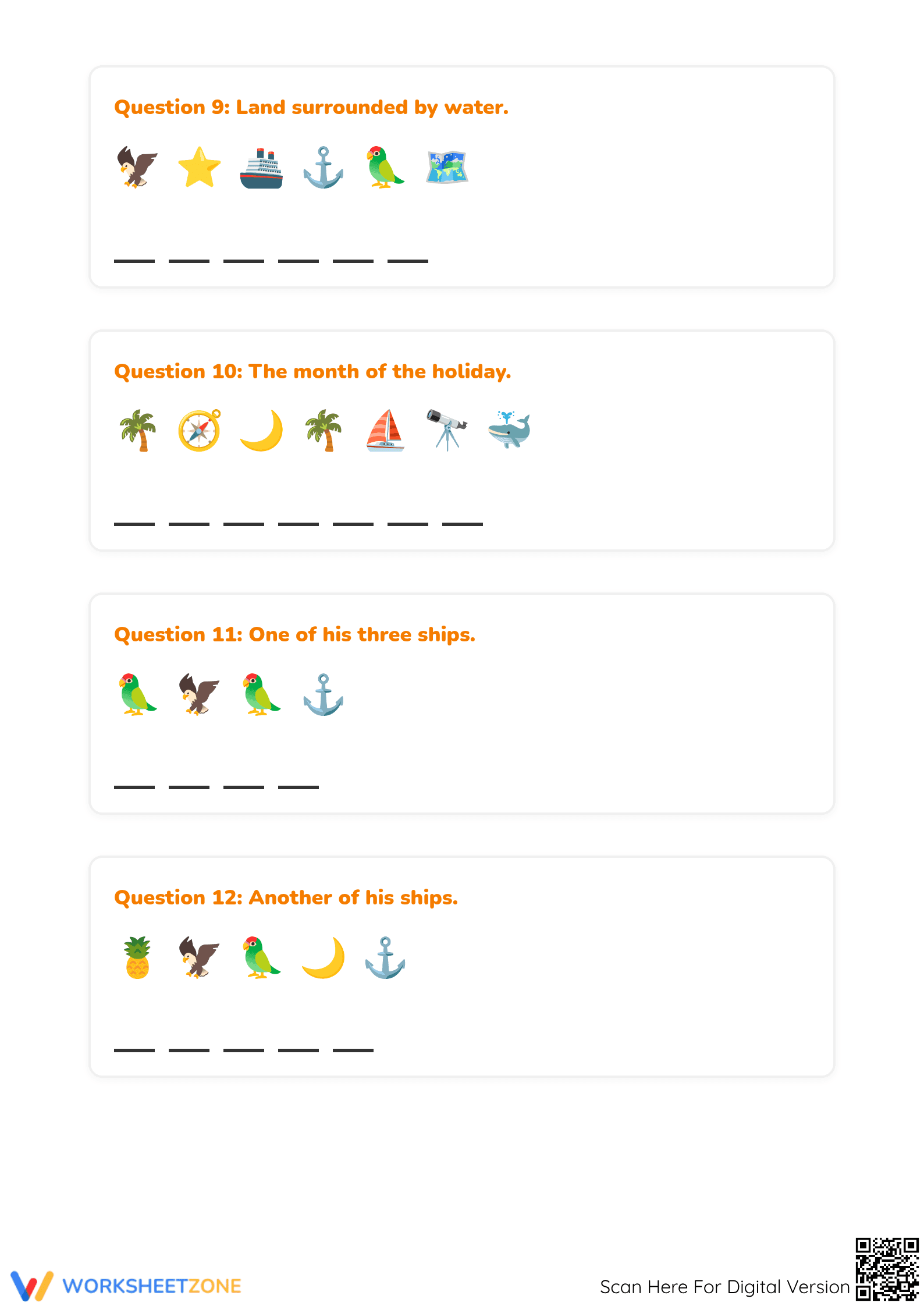 Columbus Day Codebreakers Worksheet - Page 4