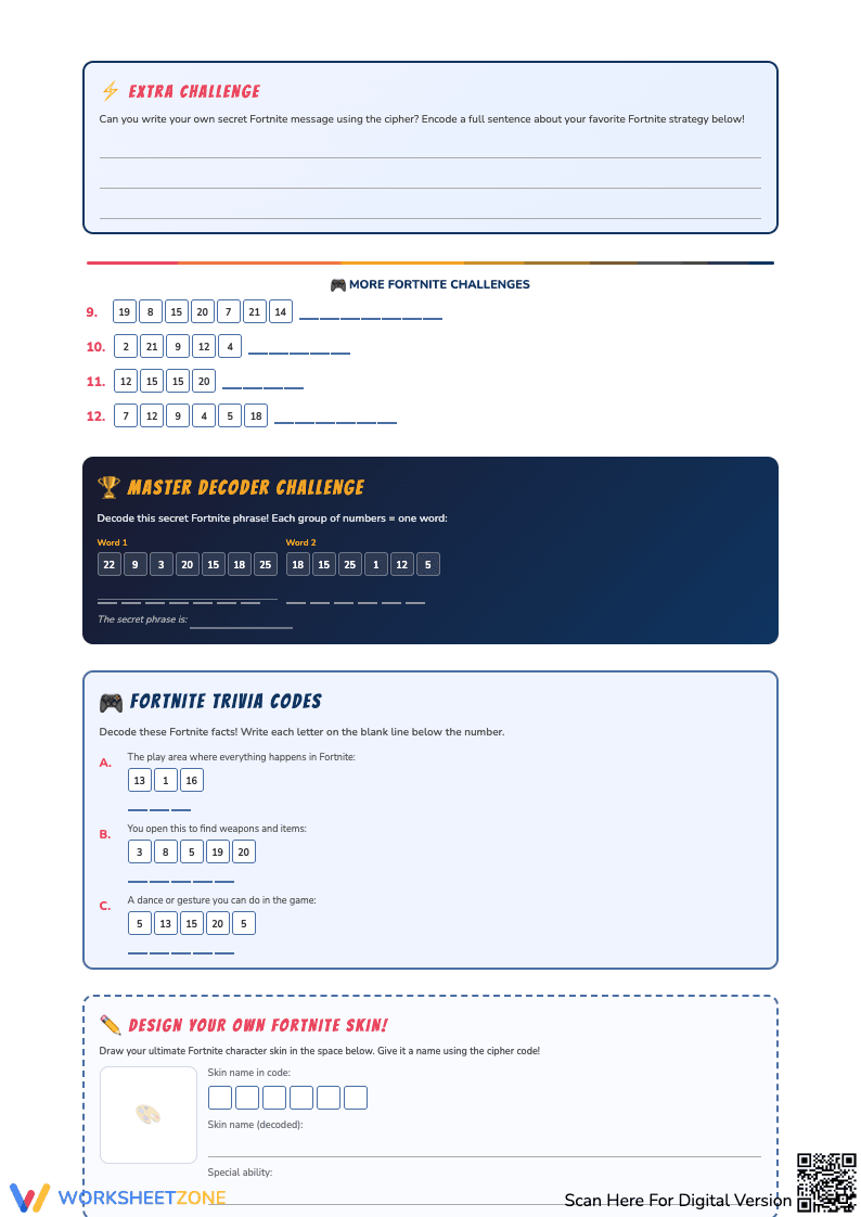 Fortnite Codebreakers Worksheet 1 - Page 2