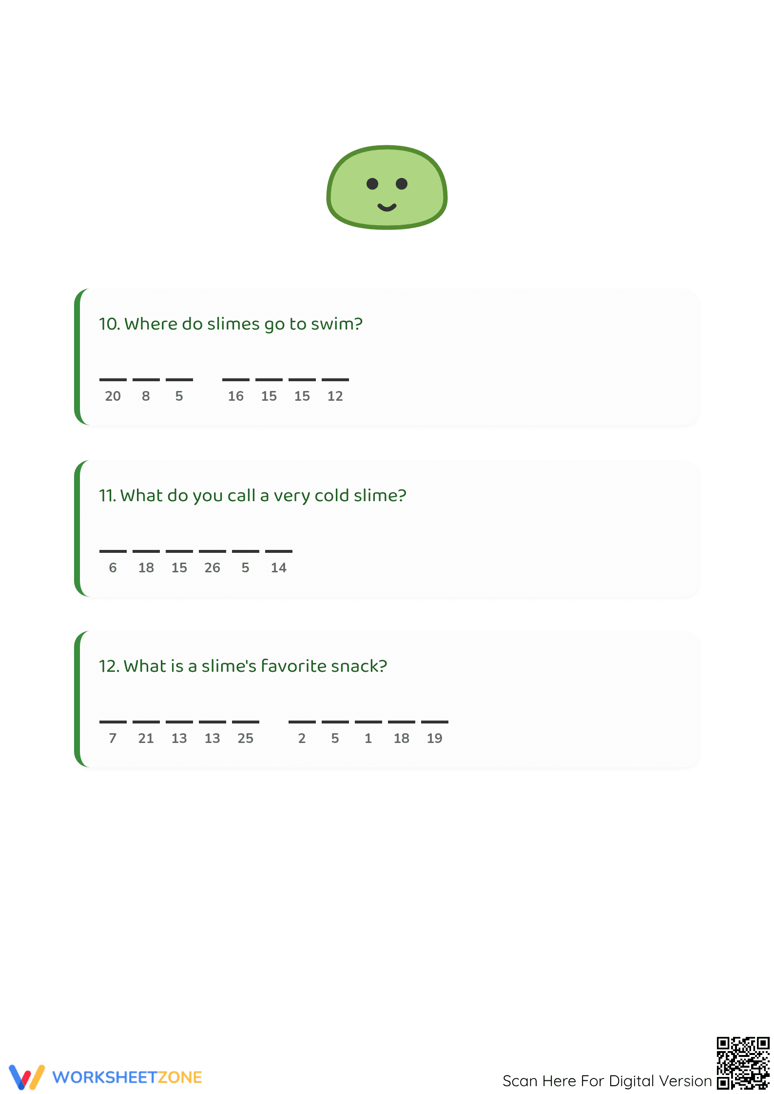 Slime Riddles Codebreakers Worksheet - Page 4