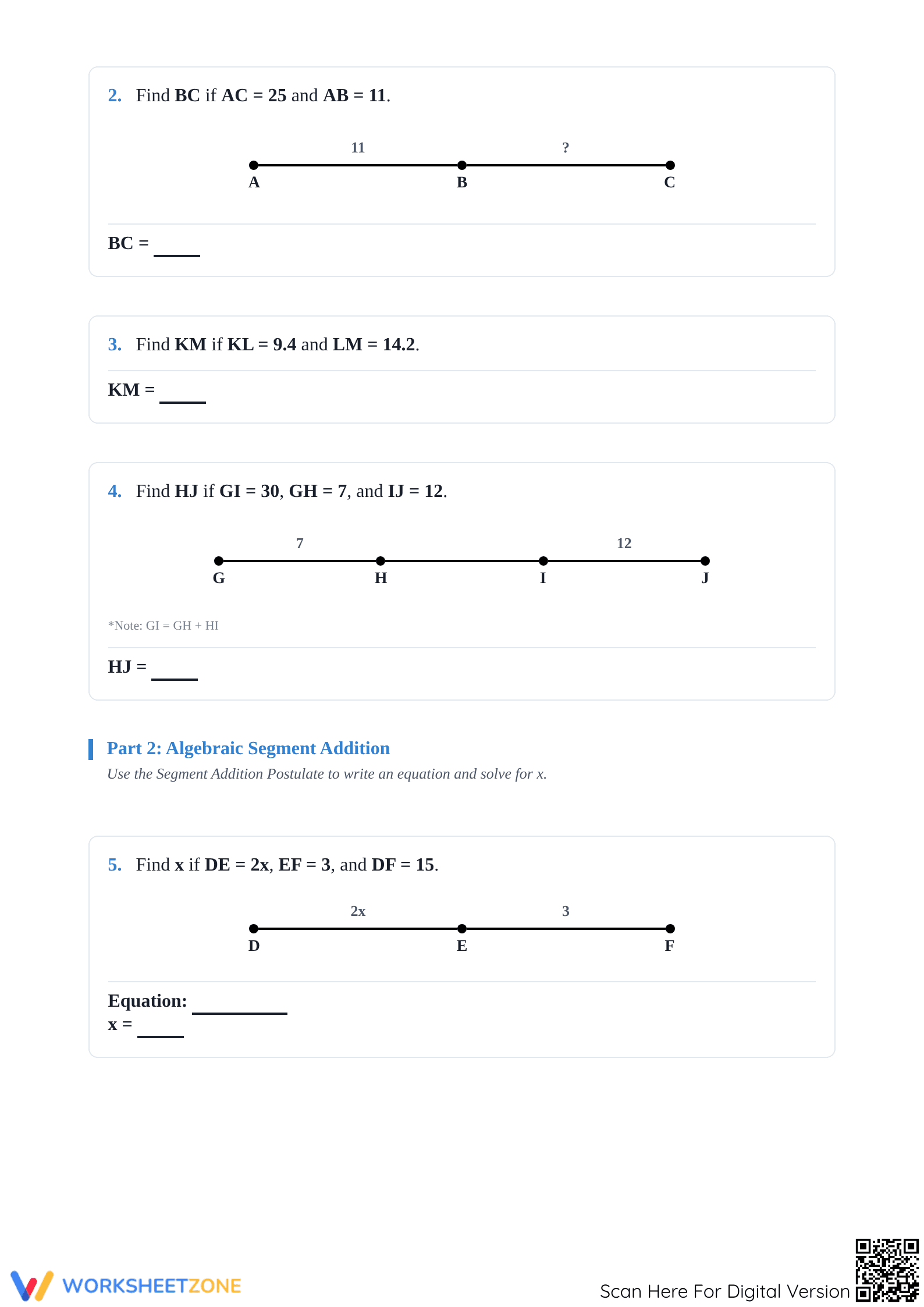 Essential Segment Addition Postulate Worksheet | Geometry - Page 2