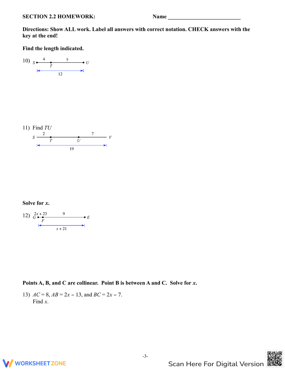 Segment and Angle Addition Postulates - Page 3