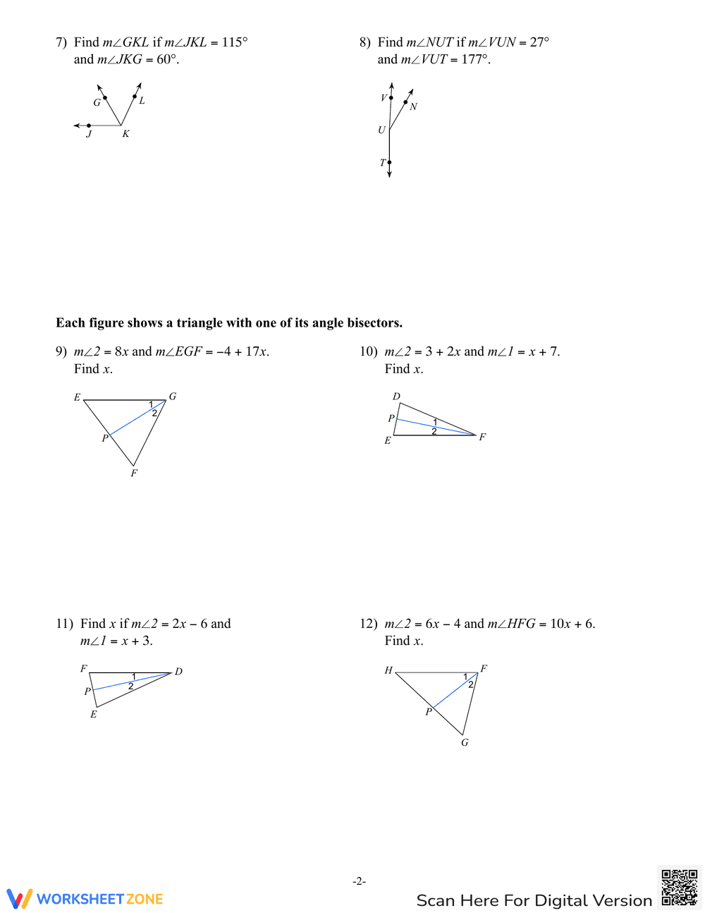 Angle & Segment Addition Postulate Worksheet - Page 2