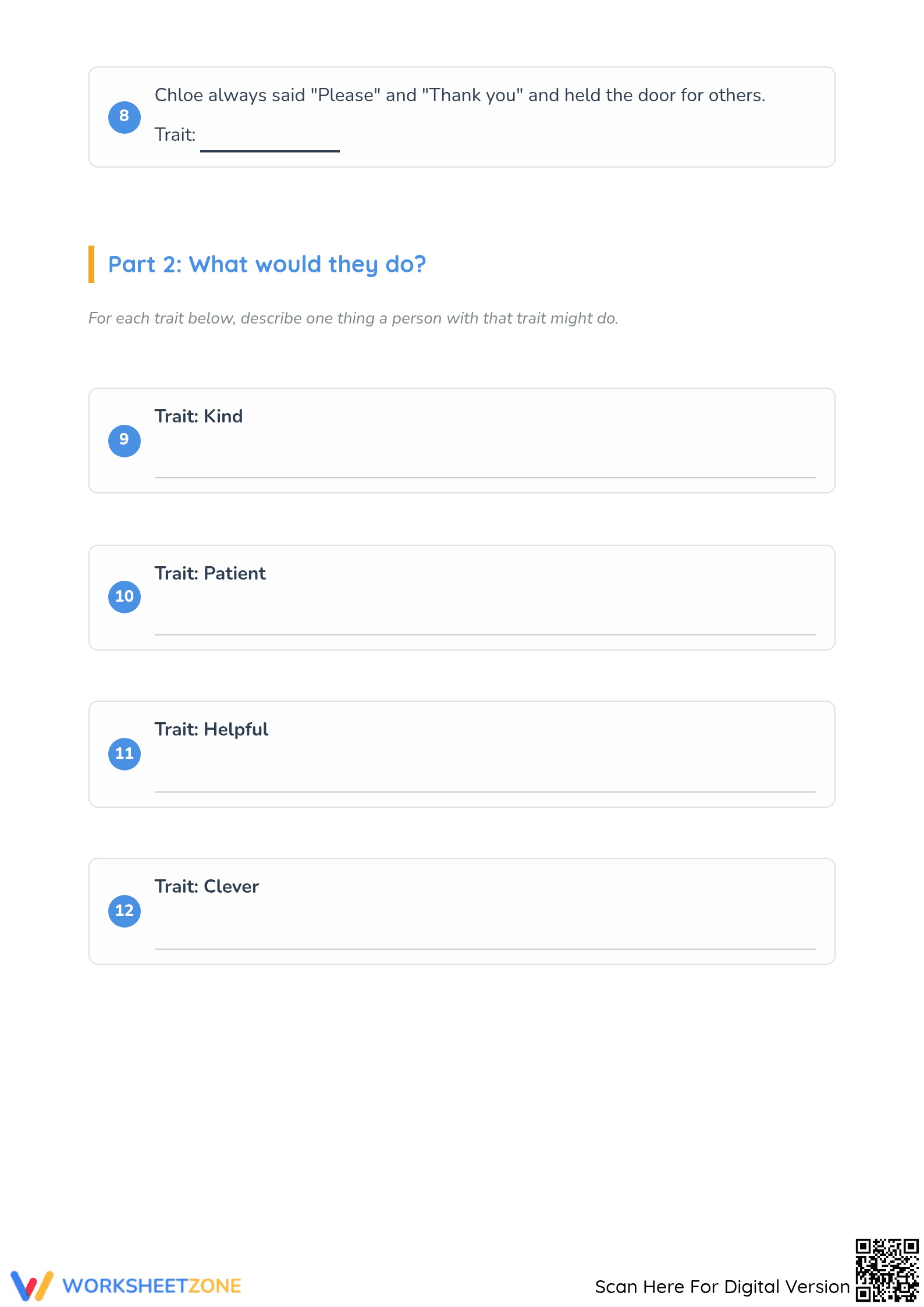 Essential Character Traits Worksheet Pack | Grades 3-6 - Page 3