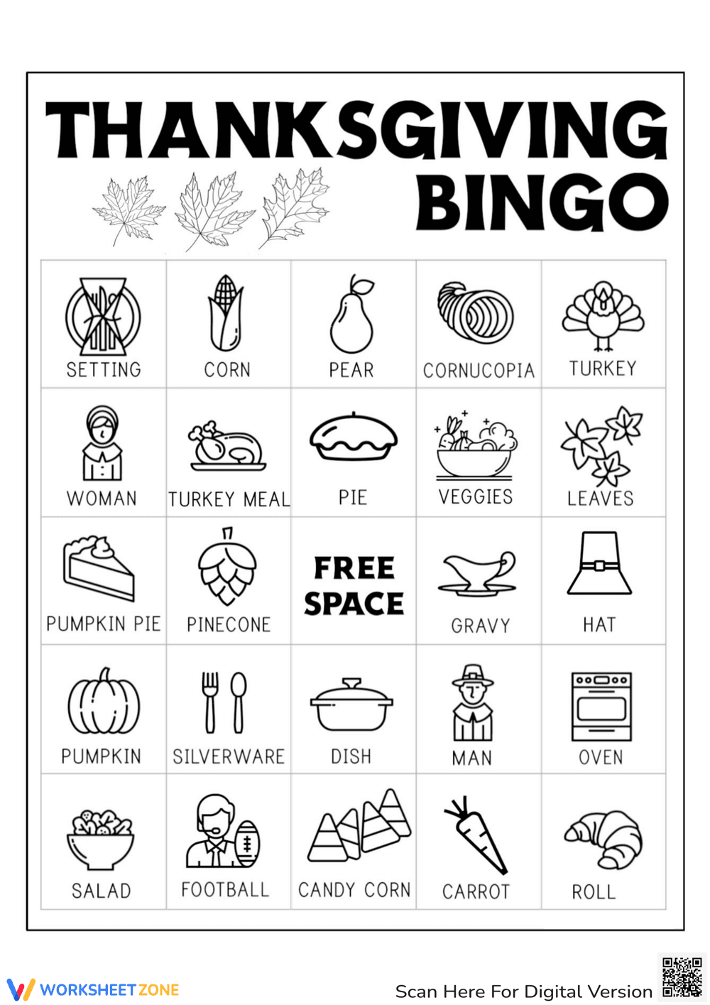 Thanksgiving Bingo Card Game - Page 2