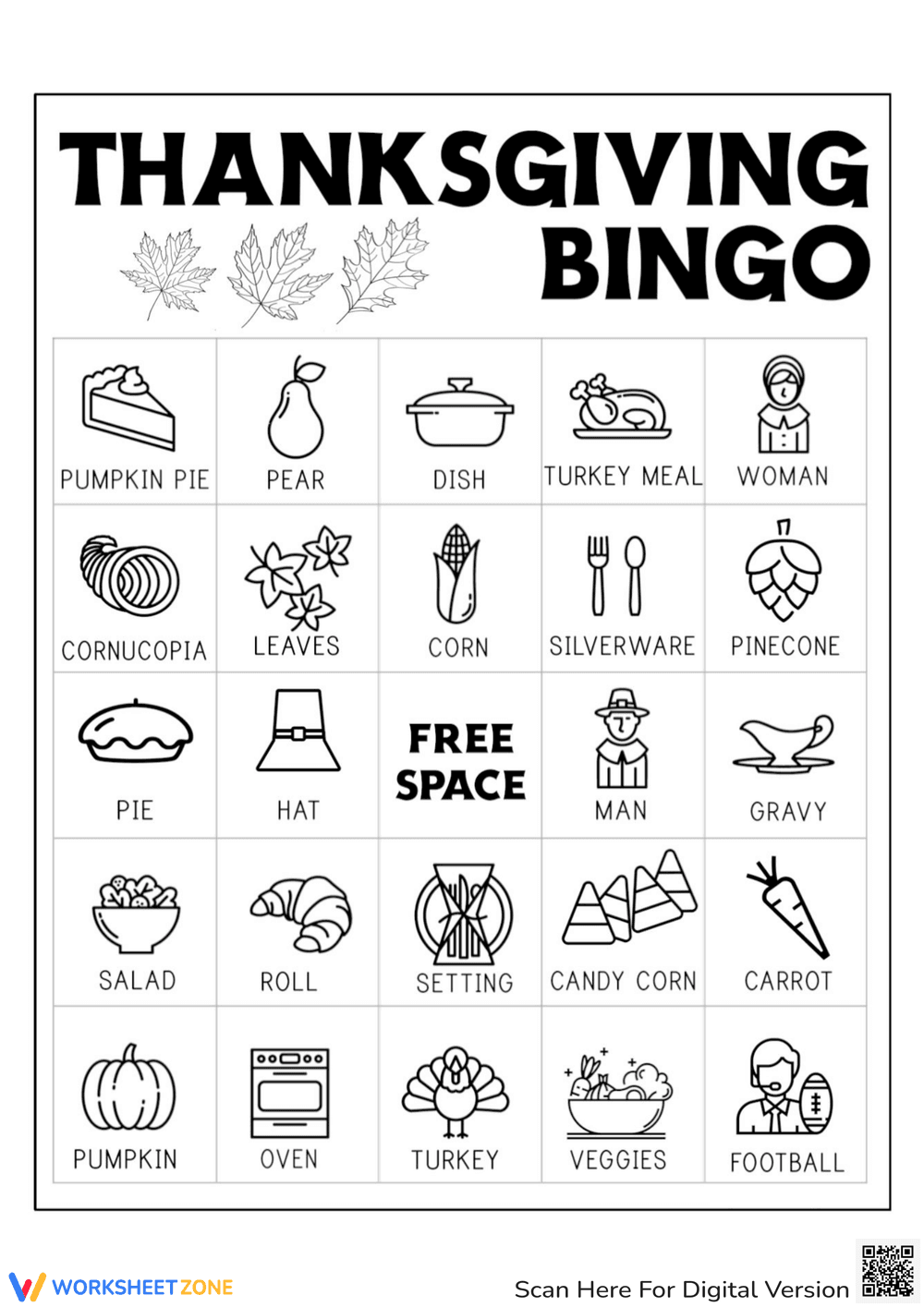 Thanksgiving Bingo Card Game - Page 3