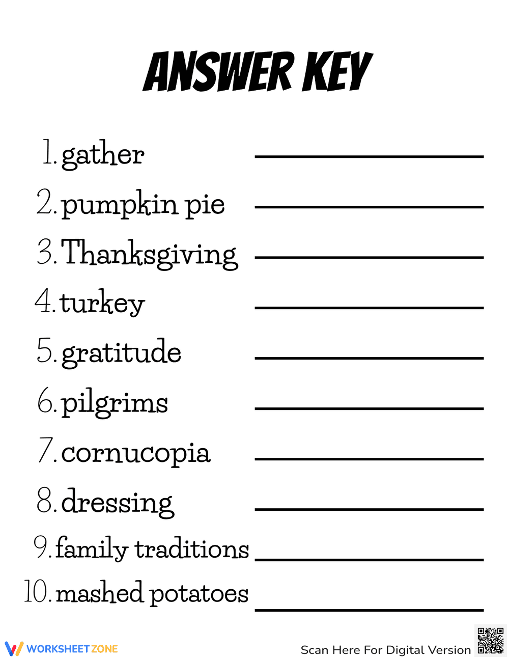 Thanksgiving Word Scramble Activity for Fall - Page 2