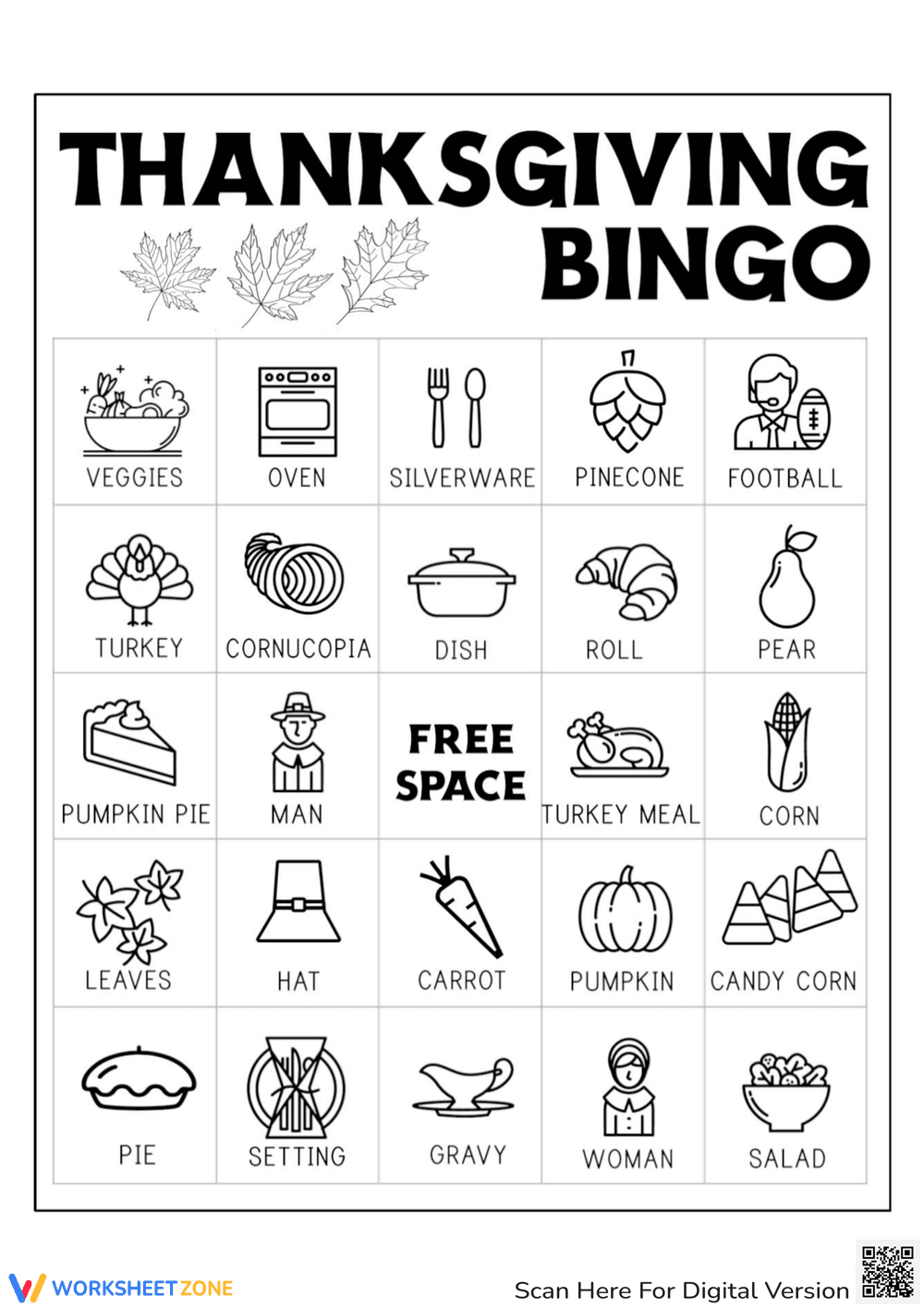 Play Holiday Fun with Thanksgiving Bingo Card - Page 11