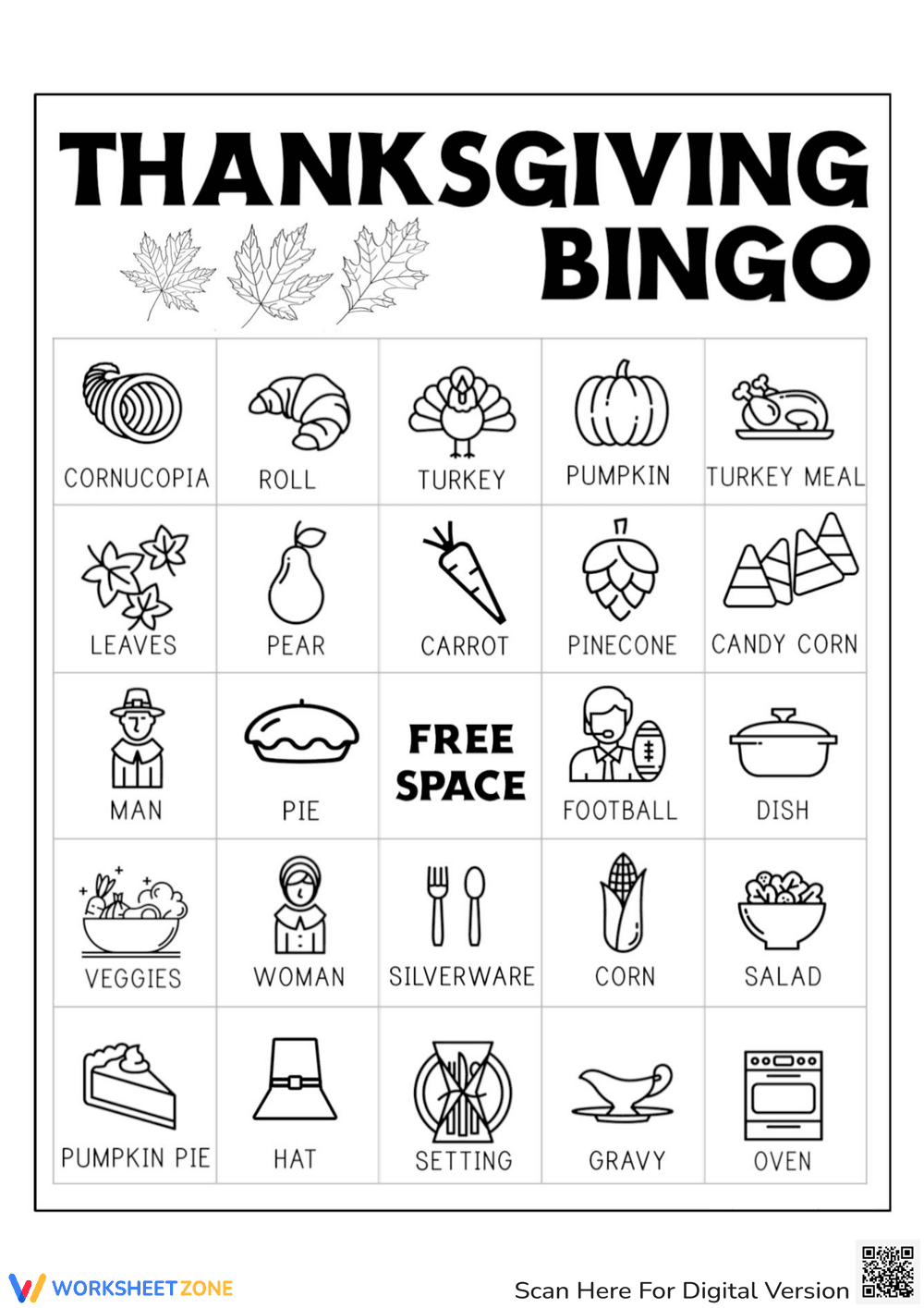 Play Holiday Fun with Thanksgiving Bingo Card - Page 5