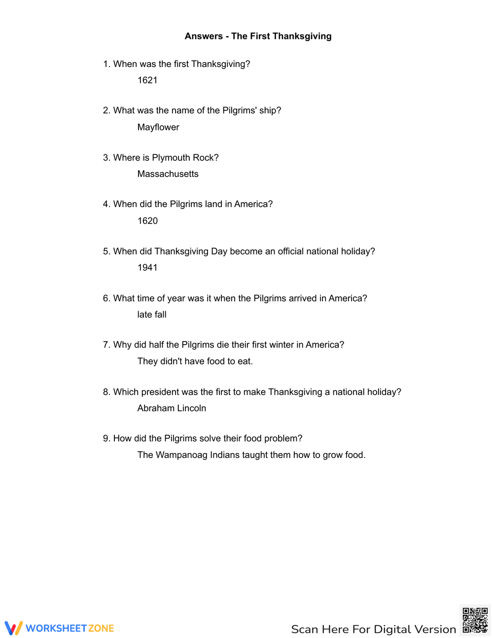 The First Thanksgiving: An Informative Reading Passage - Page 4