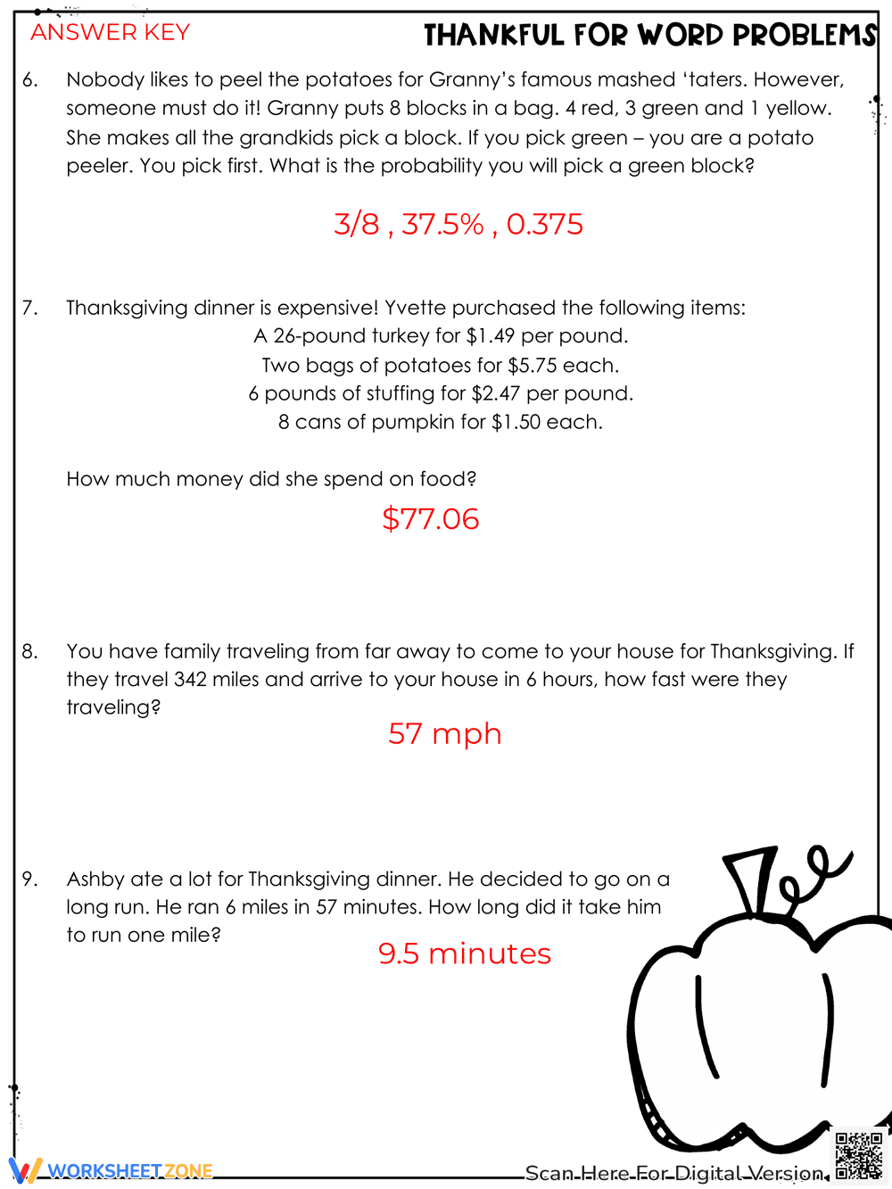 Thankful Thanksgiving: Engaging Math Word Problems - Page 4