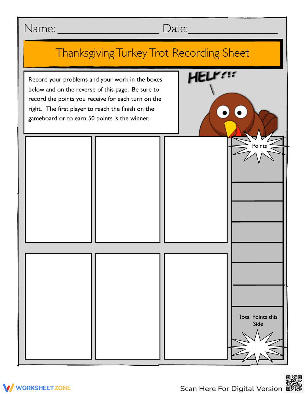 Thanksgiving Turkey Trot Math Game | Essential Grade 3-5 - Page 2