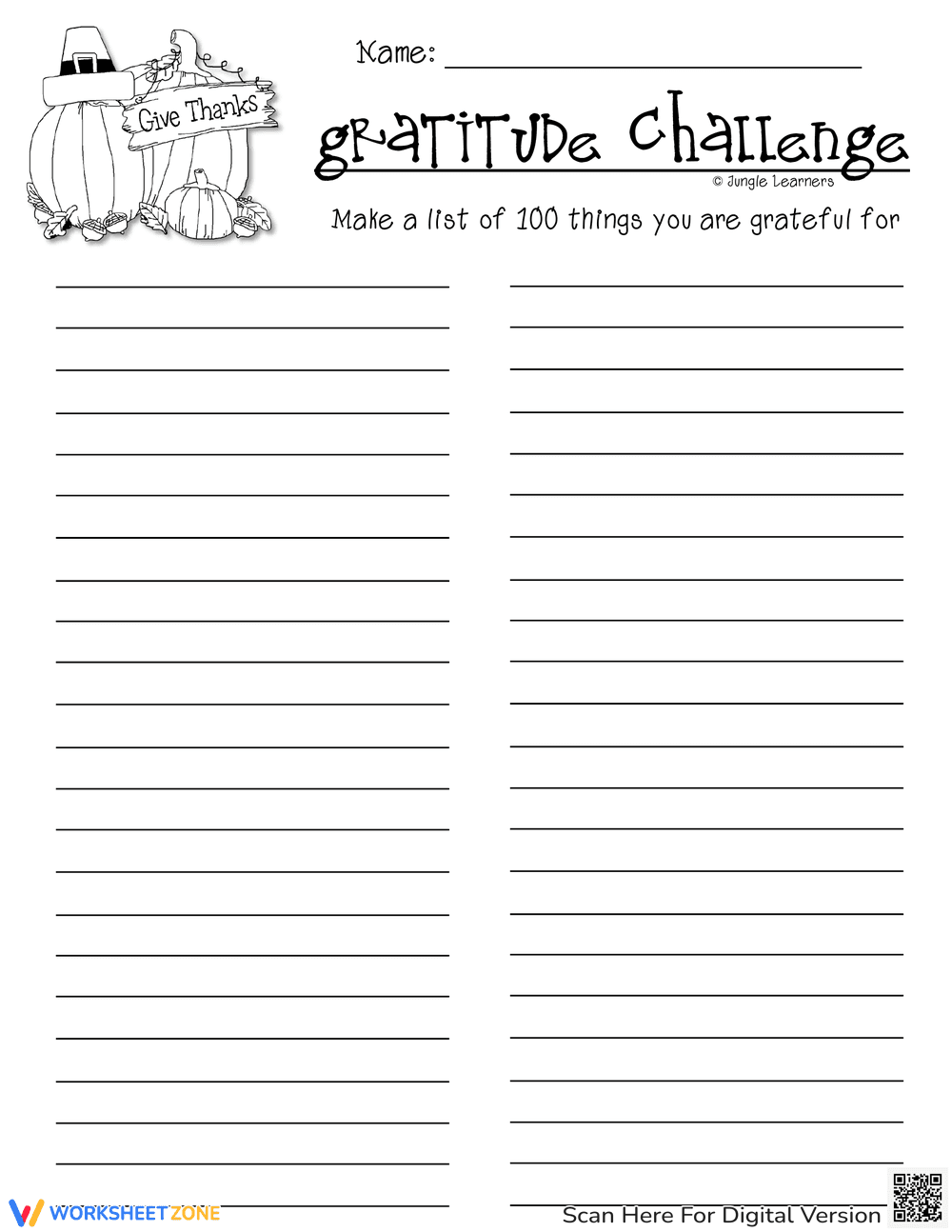 Thanksgiving Gratitude Challenge | Essential Grade 3 - Page 2