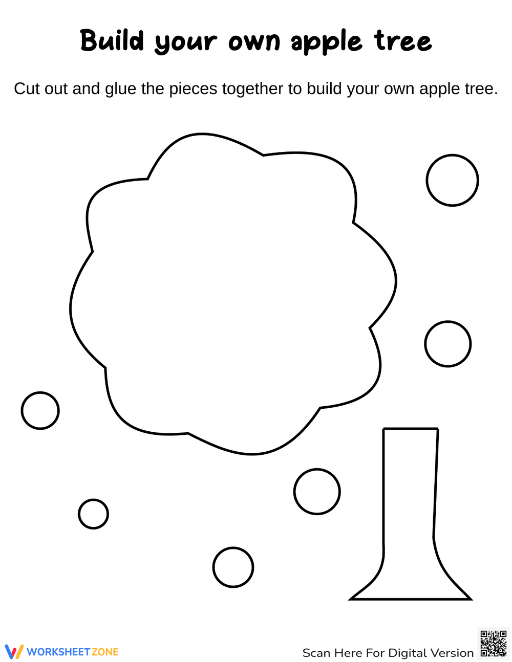 Apple Tree Cut and Glue Worksheet | Essential Grade K-2 - Page 2