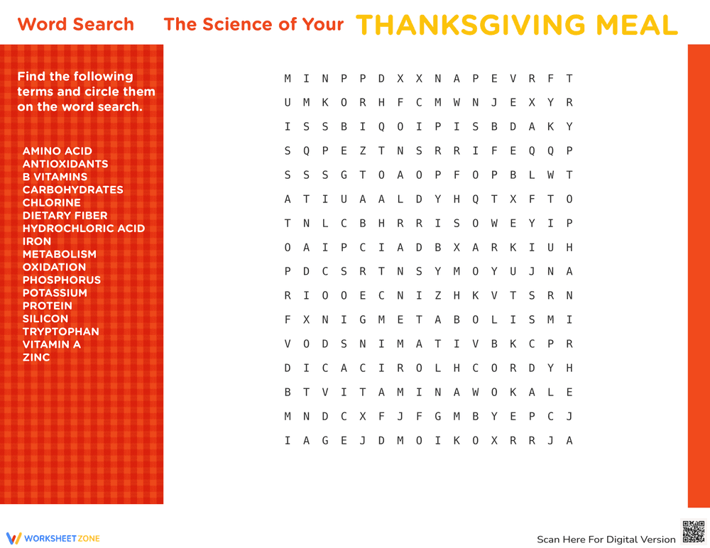 Thanksgiving Science Worksheet | Grade 5-8 Essential - Page 2