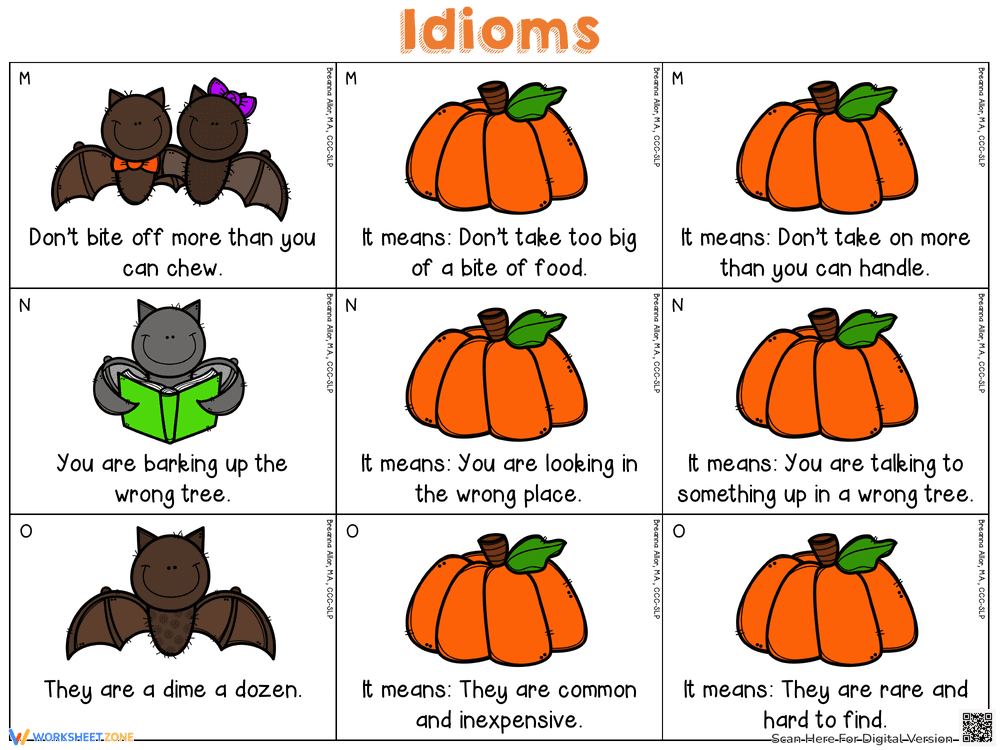 Fall Idioms Packet for Vocabulary Building - Page 2