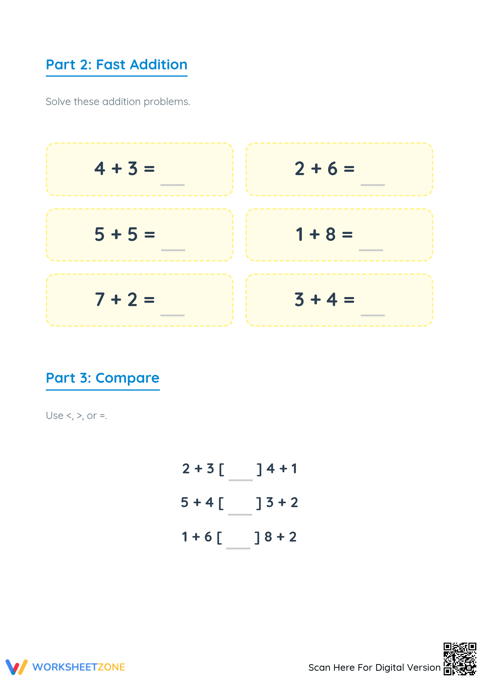 Grade 1 Winter Addition — Printable No-Prep Worksheet - Page 2