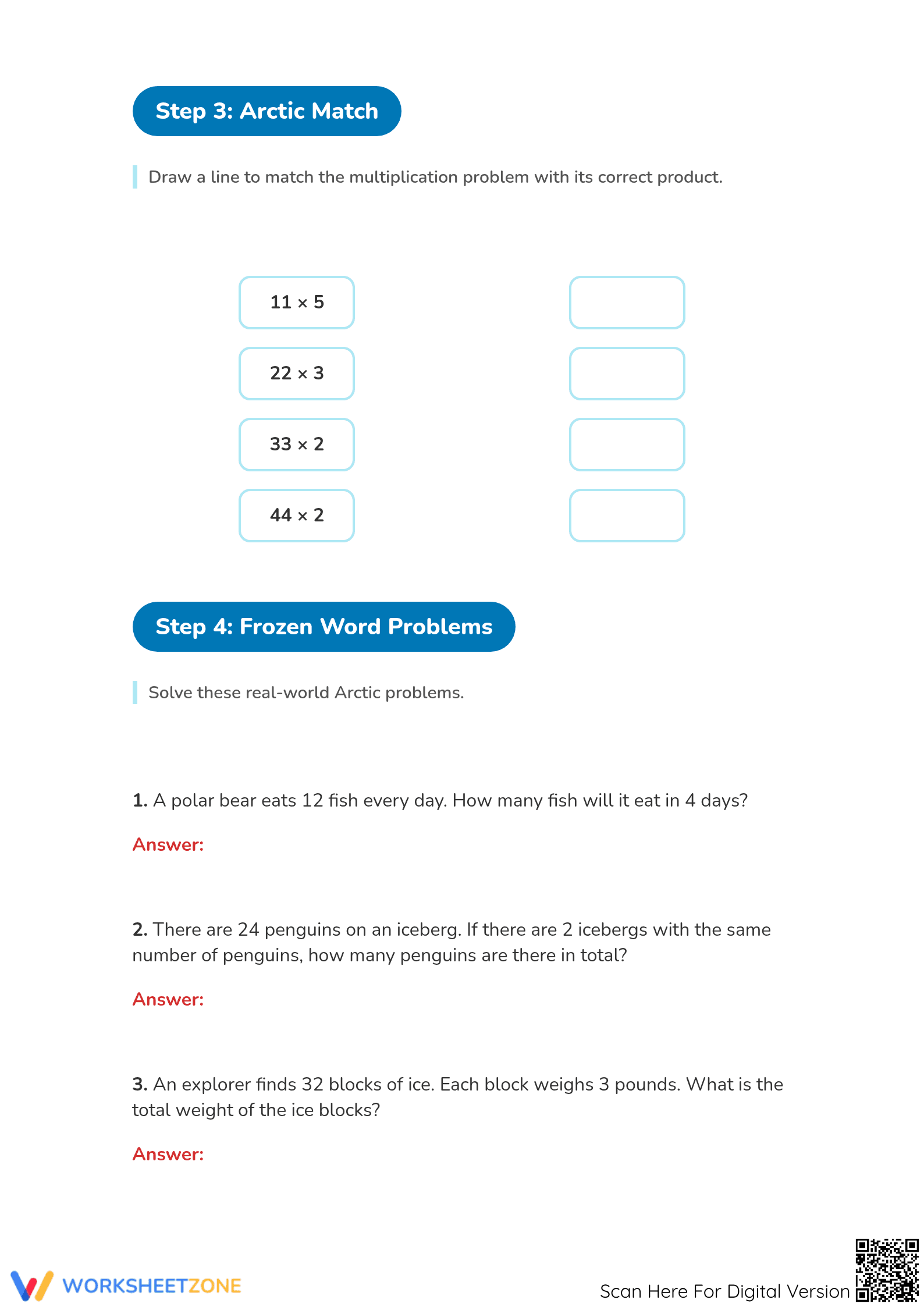 Essential Grade 4 Multi-Digit Multiplication Worksheet - Page 3