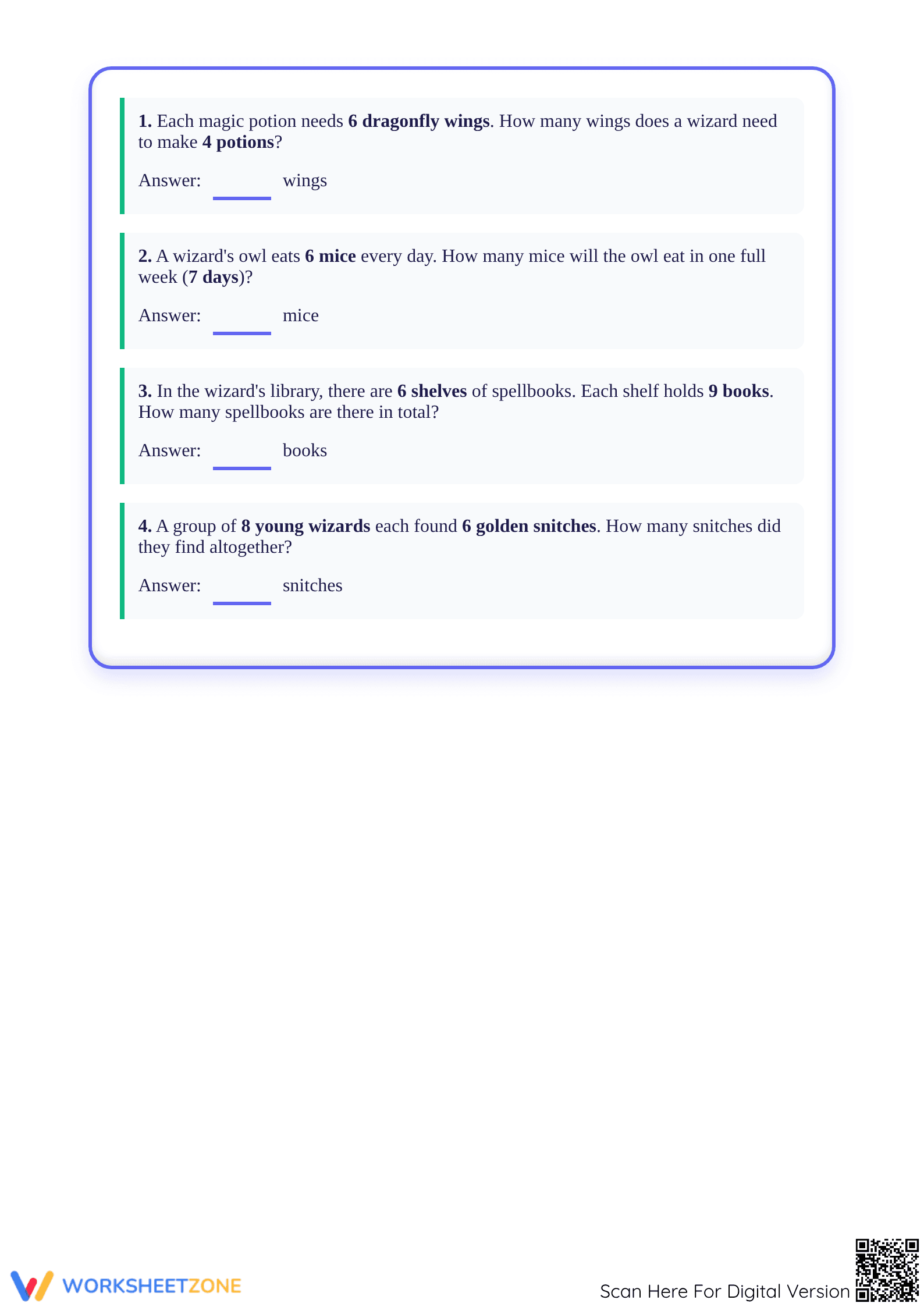 Master the 6 Times Table! | Printable Grade 3 Math Worksheet - Page 3