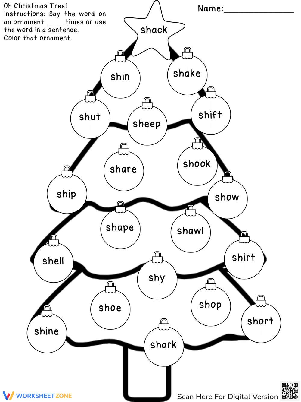 Christmas Tree 'S' Words Worksheet | Grade 1-3 Essential - Page 2