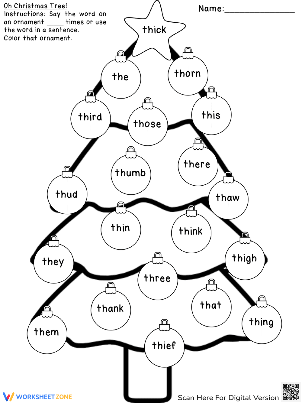 Christmas Tree 'S' Words Worksheet | Grade 1-3 Essential - Page 3