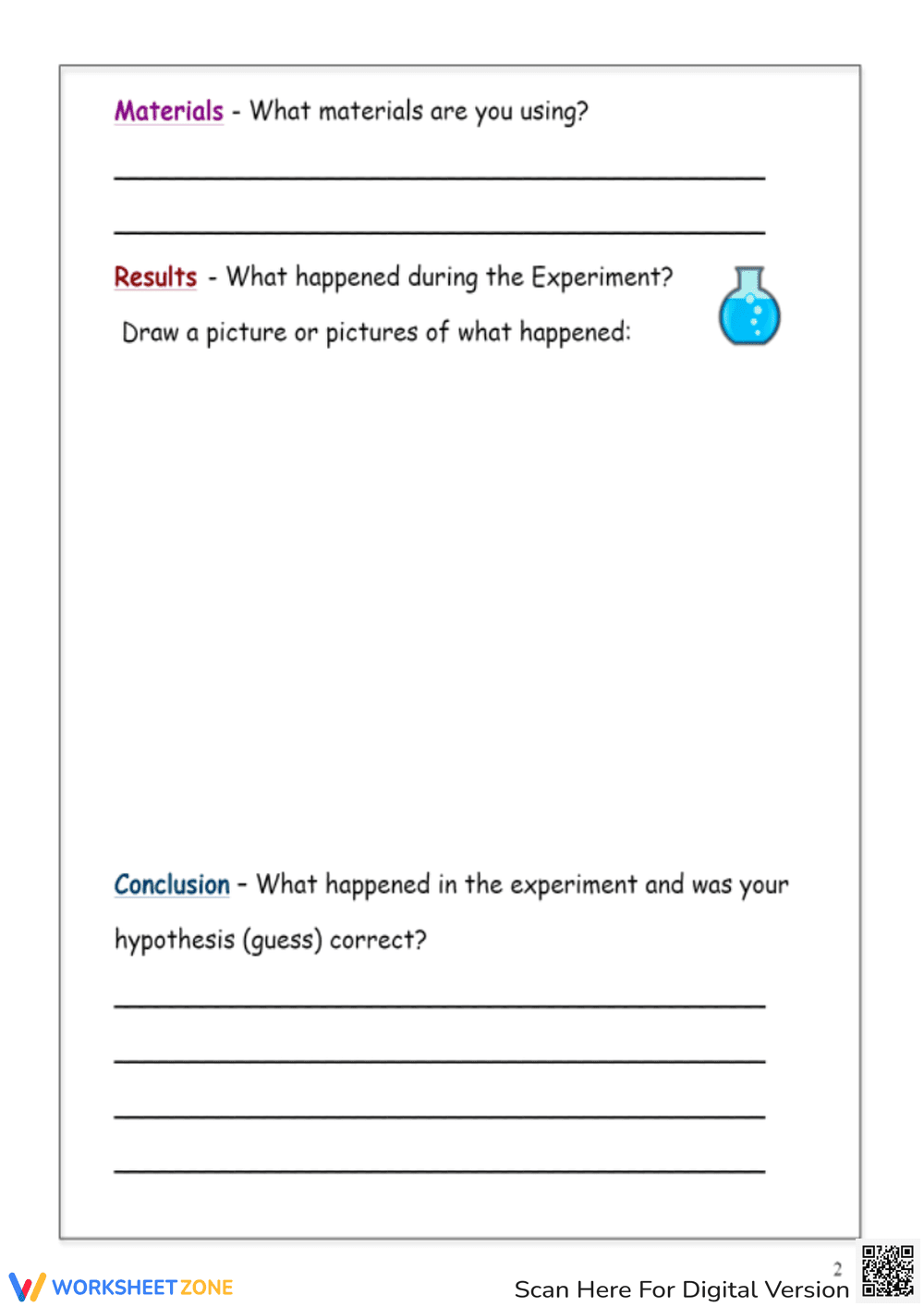 Scientific Method Experiment Sheet - Page 2