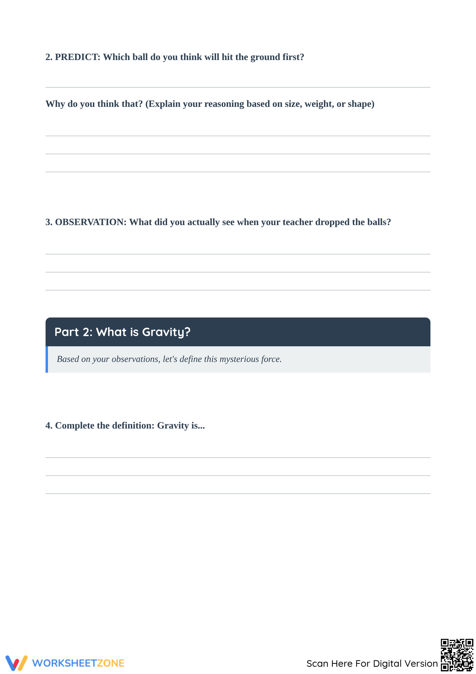 Gravity Worksheet - Page 2