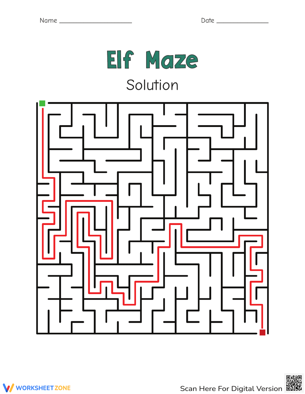 Elf Maze Printable: Festive Fun - Page 2