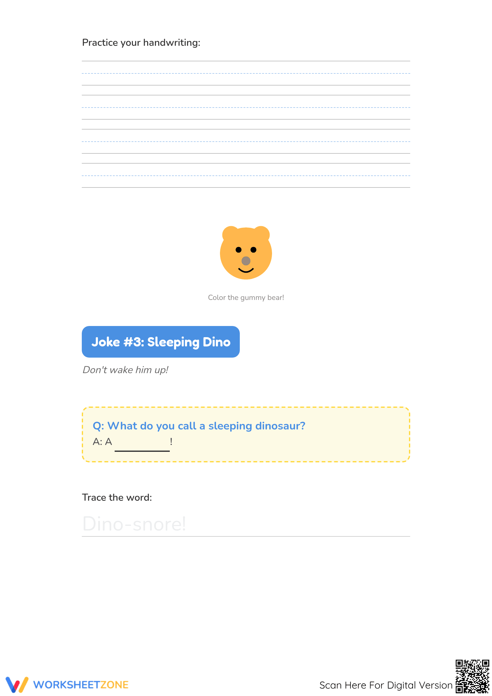 Printable Handwriting Joke Worksheet | Grades 1-2 - Page 3