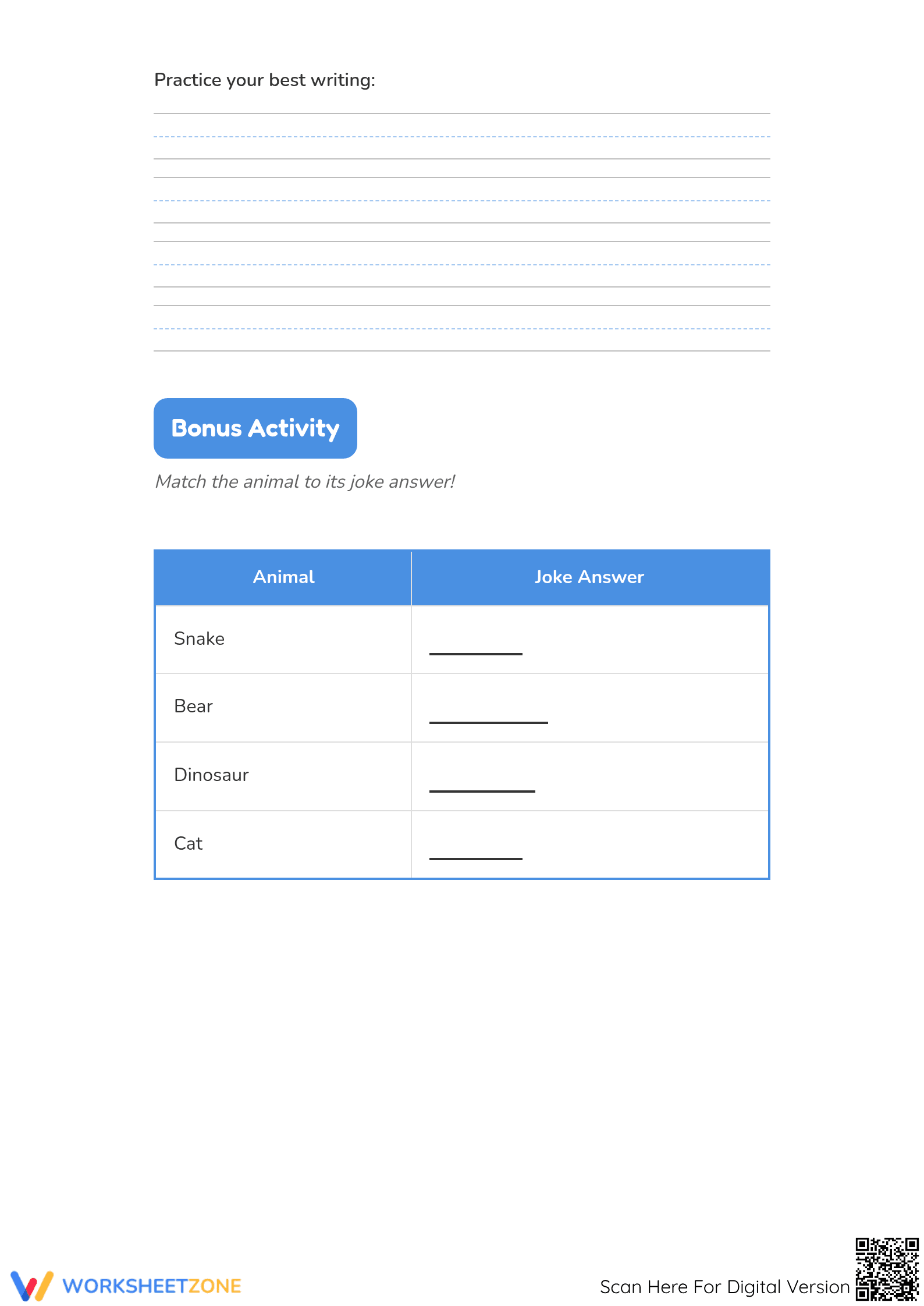 Printable Handwriting Joke Worksheet | Grades 1-2 - Page 5