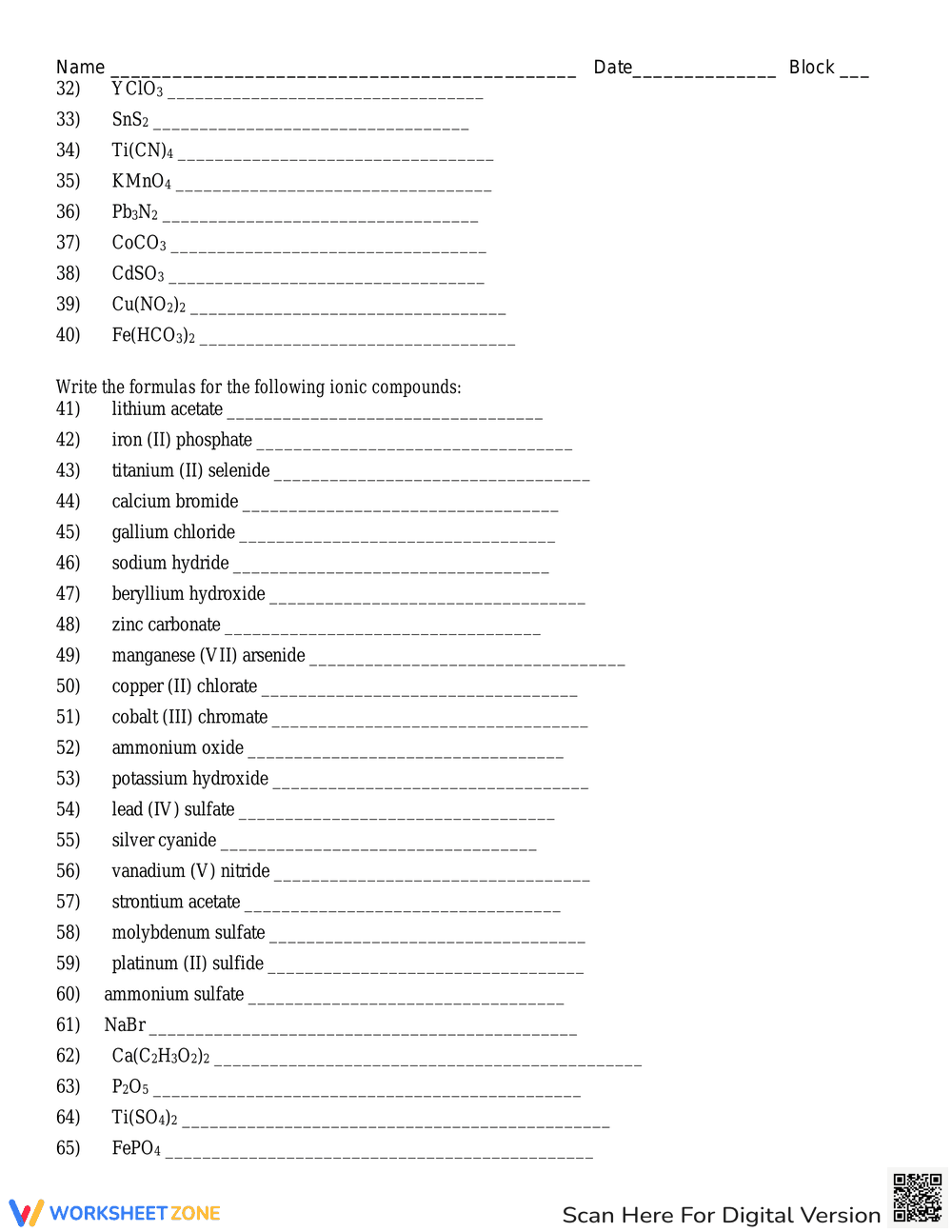Naming Chemical Compounds Practice - Page 2