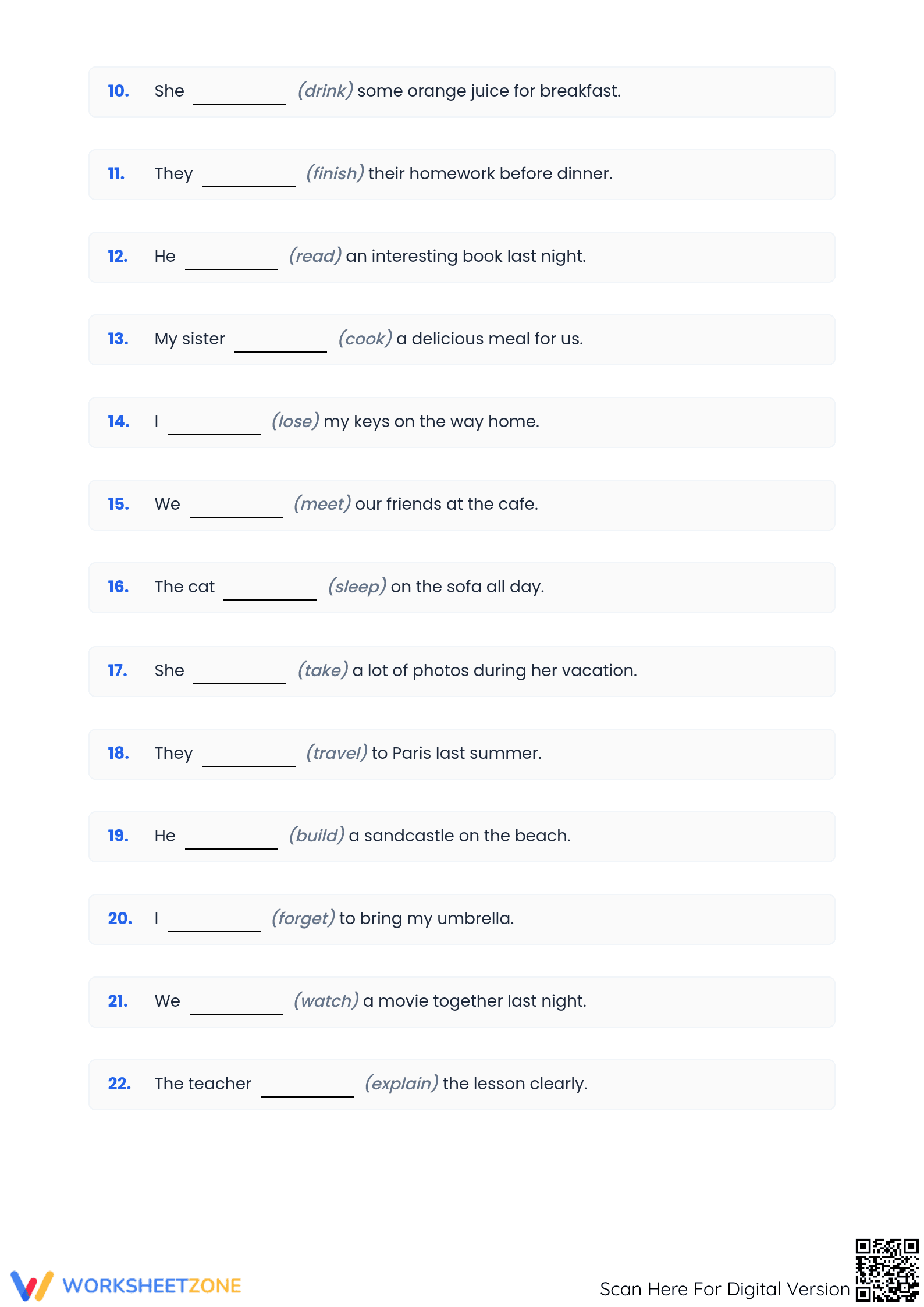 L.5.1.D Worksheet: Past Simple Tense — Grade 5-8 Essential - Page 2