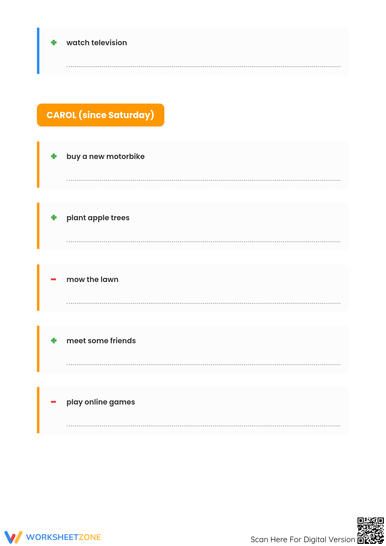 Present Perfect Tense Speaking Activity - Page 3