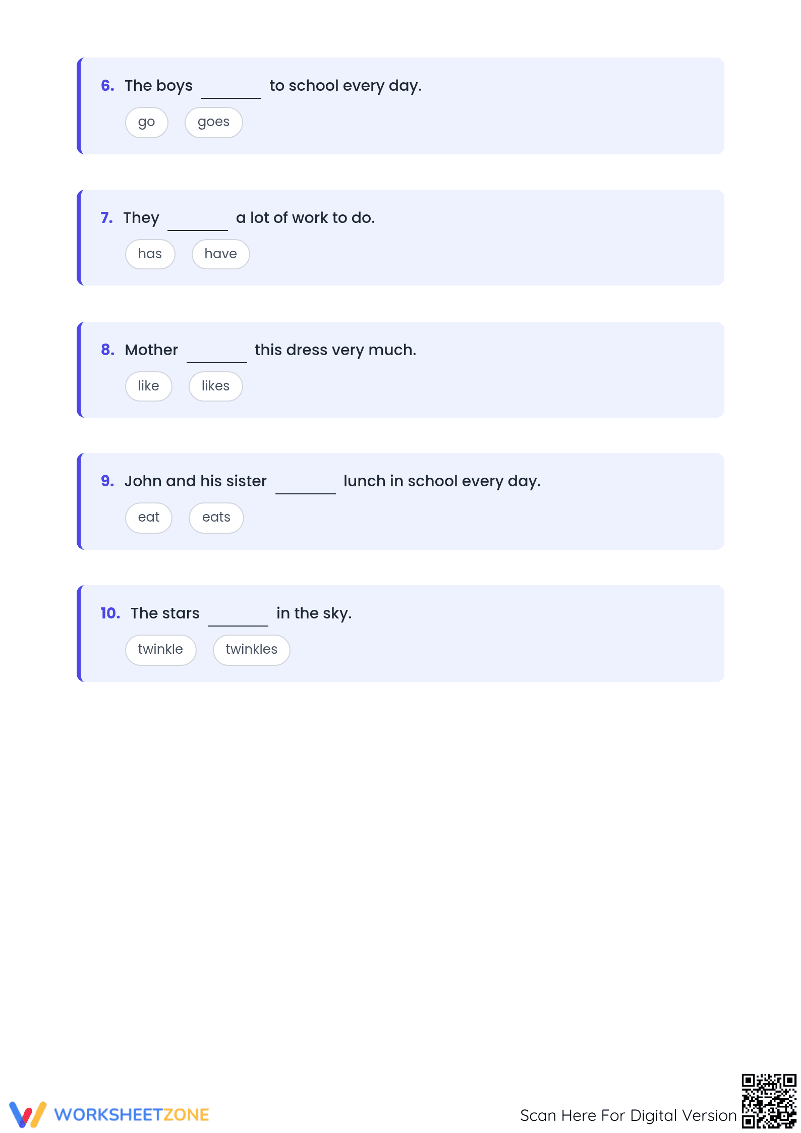 Simple Present Tense Practice - Page 2