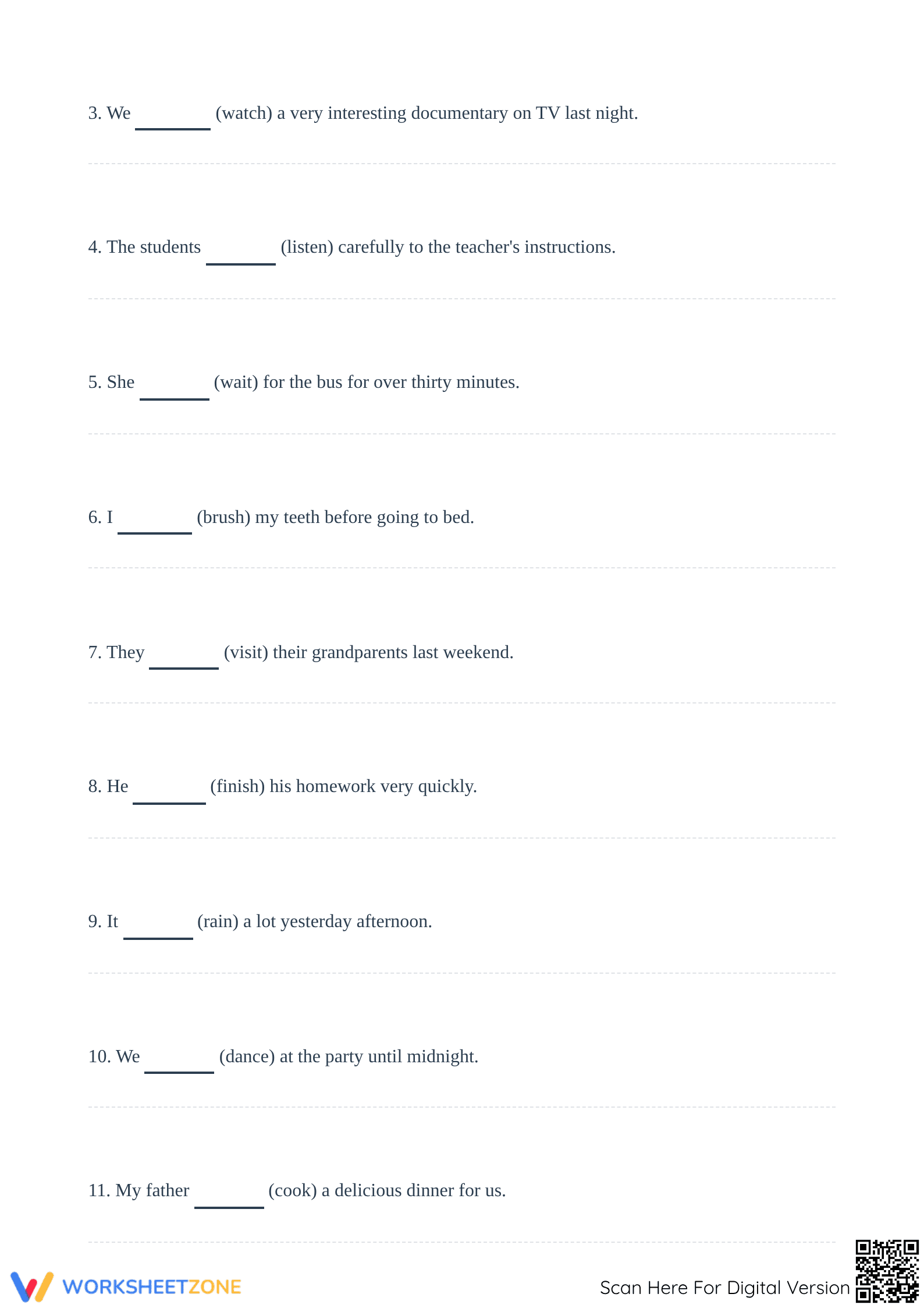 Essential Past Simple Regular Verbs Worksheet | Grade 5-8 - Page 2