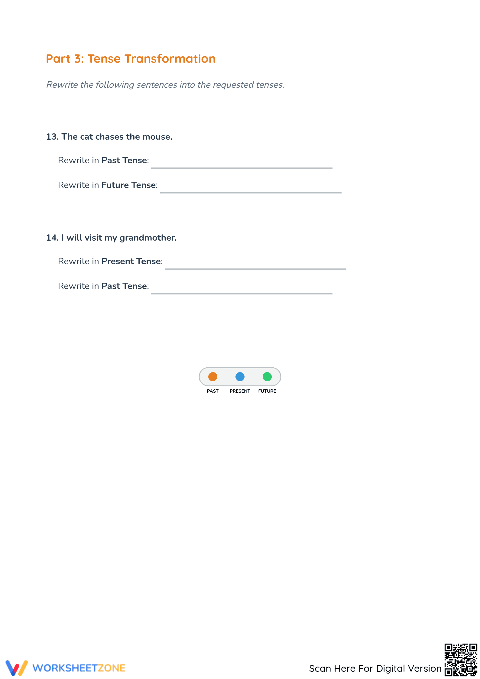 Past, Present, Future Tenses Printable | Grade 5 ELA - Page 3