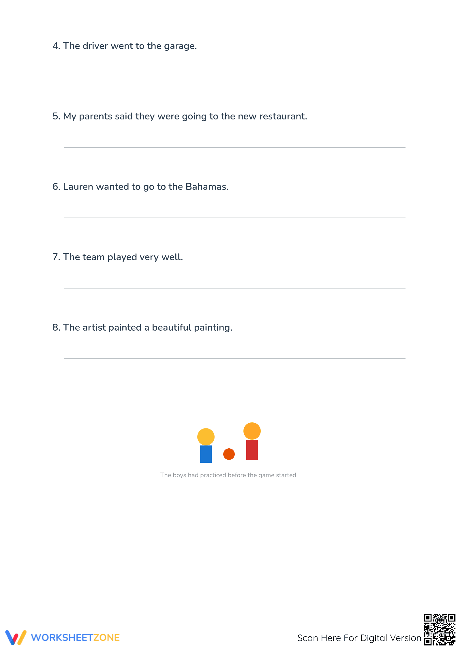 Printable Past Perfect Tense Worksheet | Grade 5-8 Grammar - Page 2