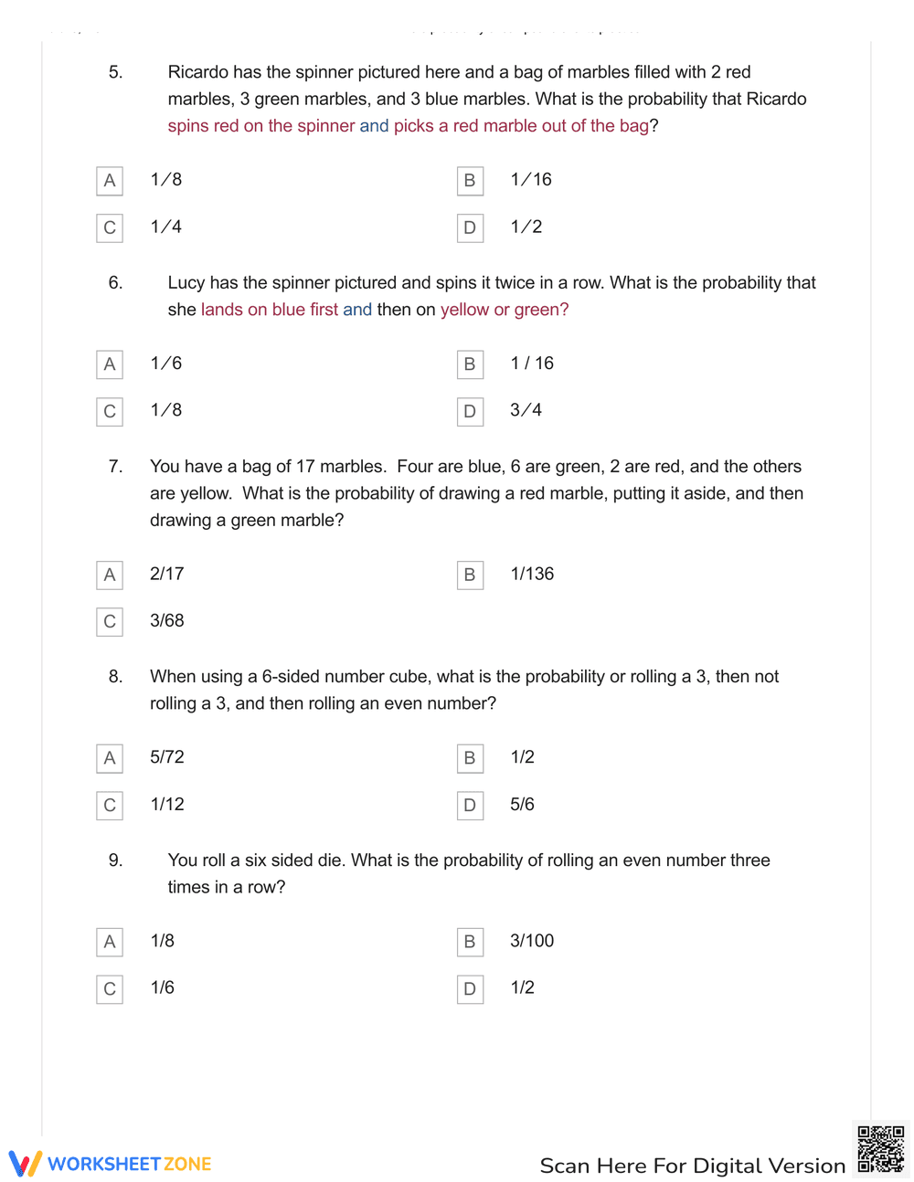 Probability of Compound Events - Page 2
