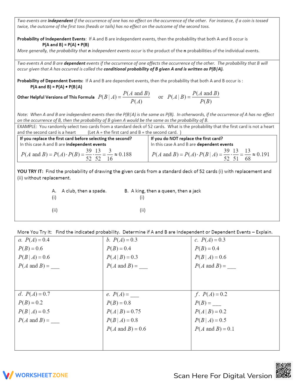 Compound Events Probability Worksheet - Page 2