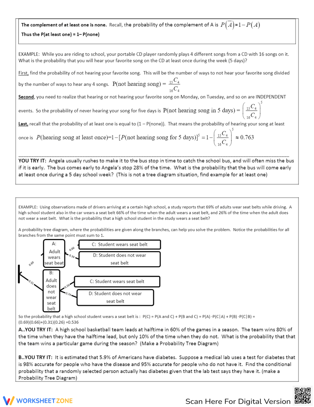 Compound Events Probability Worksheet - Page 3