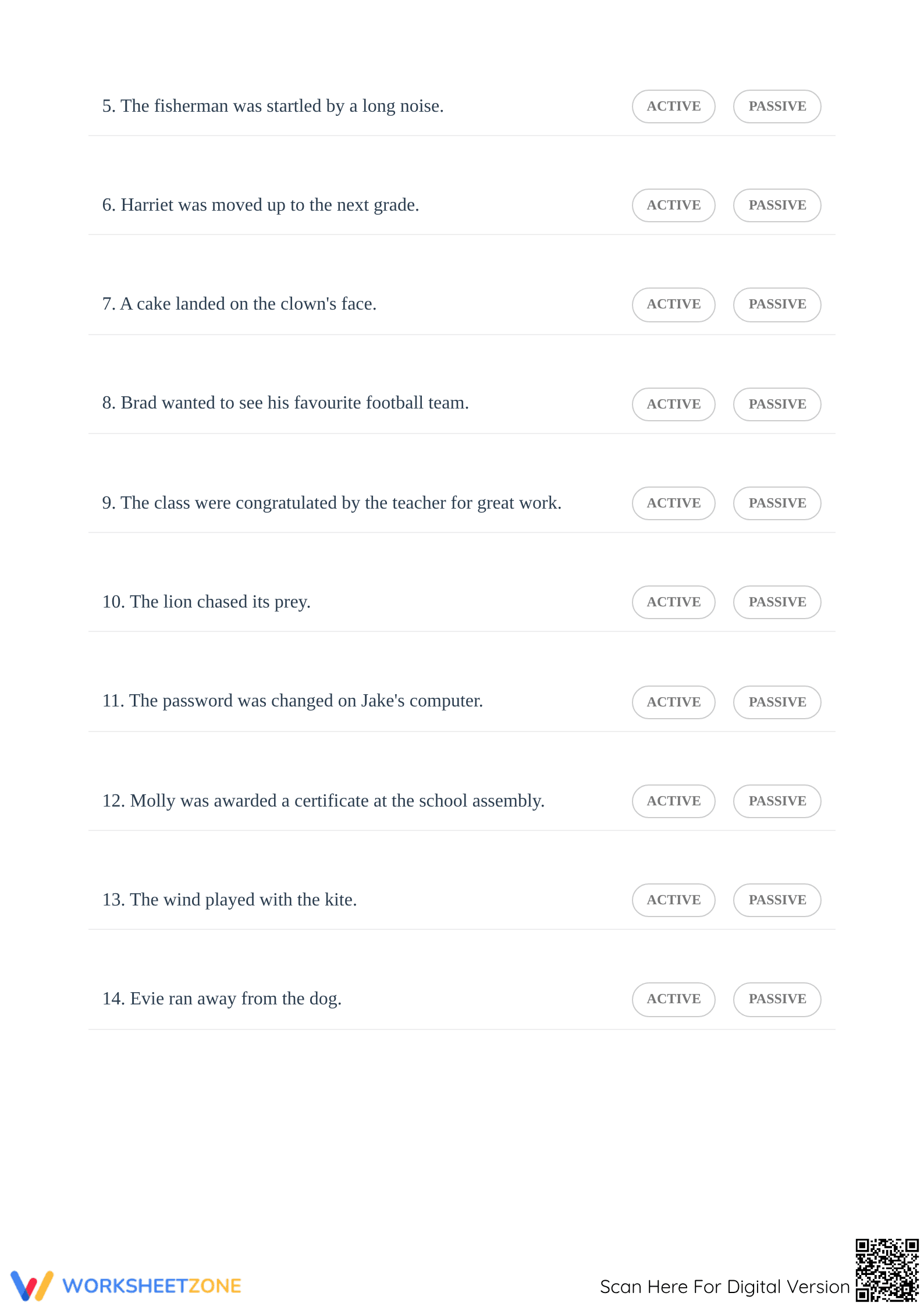 Active and Passive Voice Printable Worksheet | Grade 8 - Page 2