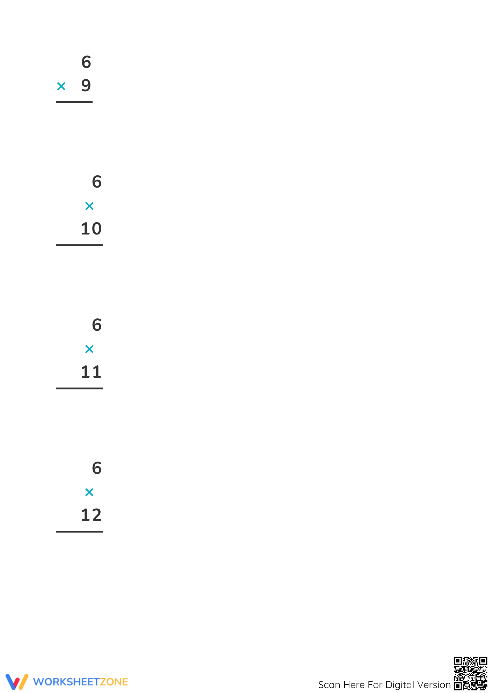 Printable Multiply by 6 Worksheet | Grade 3 Math - Page 3